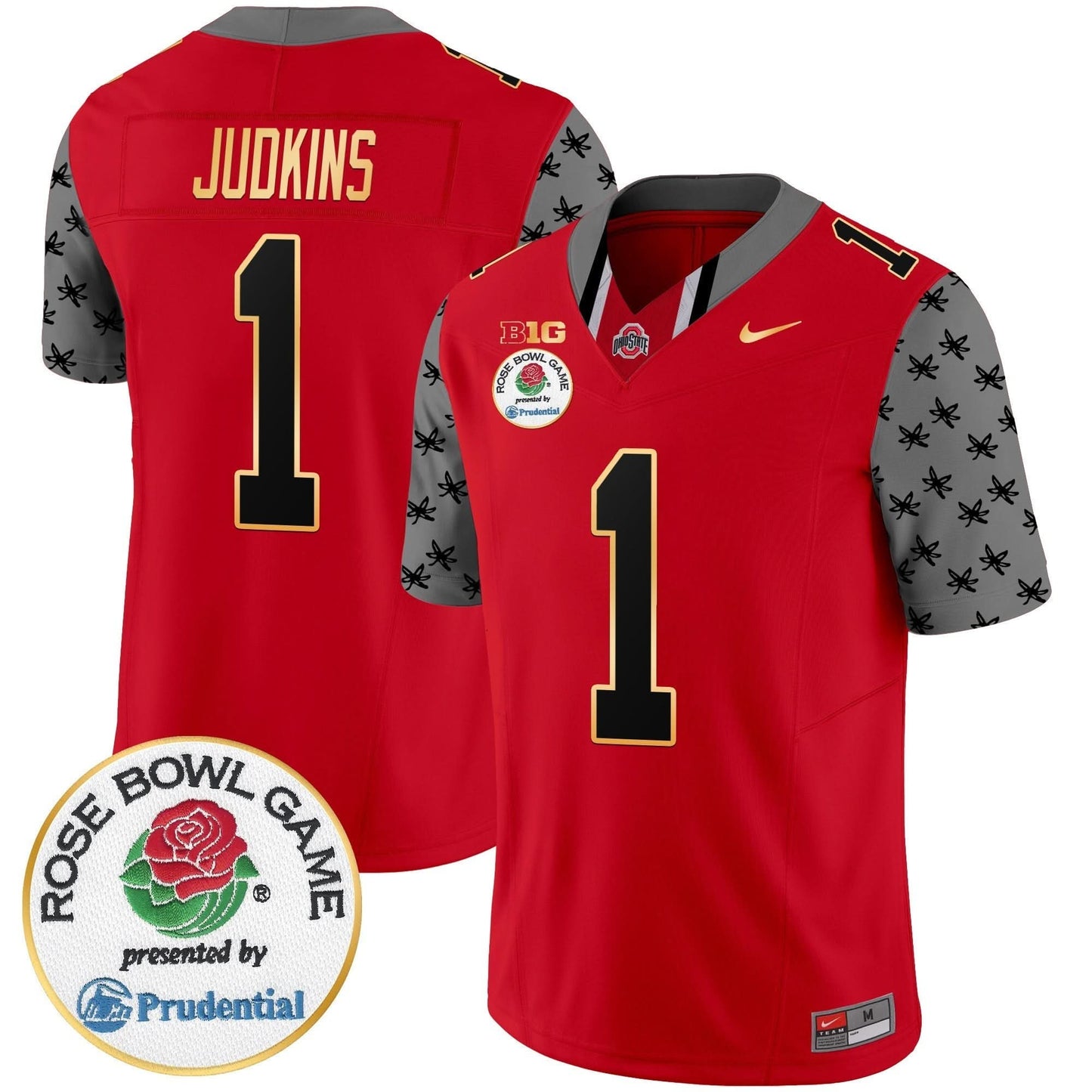 Ohio State Buckeyes Rose Bowl Gold Trim Vapor Limited Jersey - All Stitched