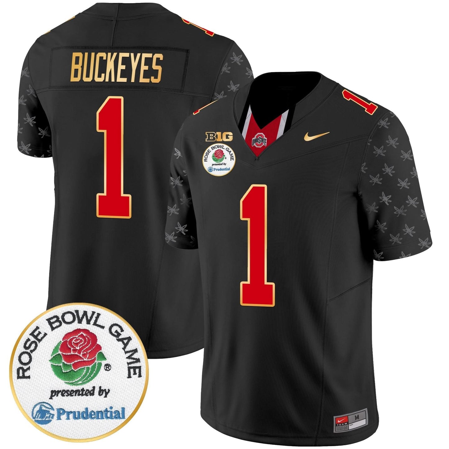 Ohio State Buckeyes Rose Bowl Gold Trim Vapor Limited Jersey - All Stitched