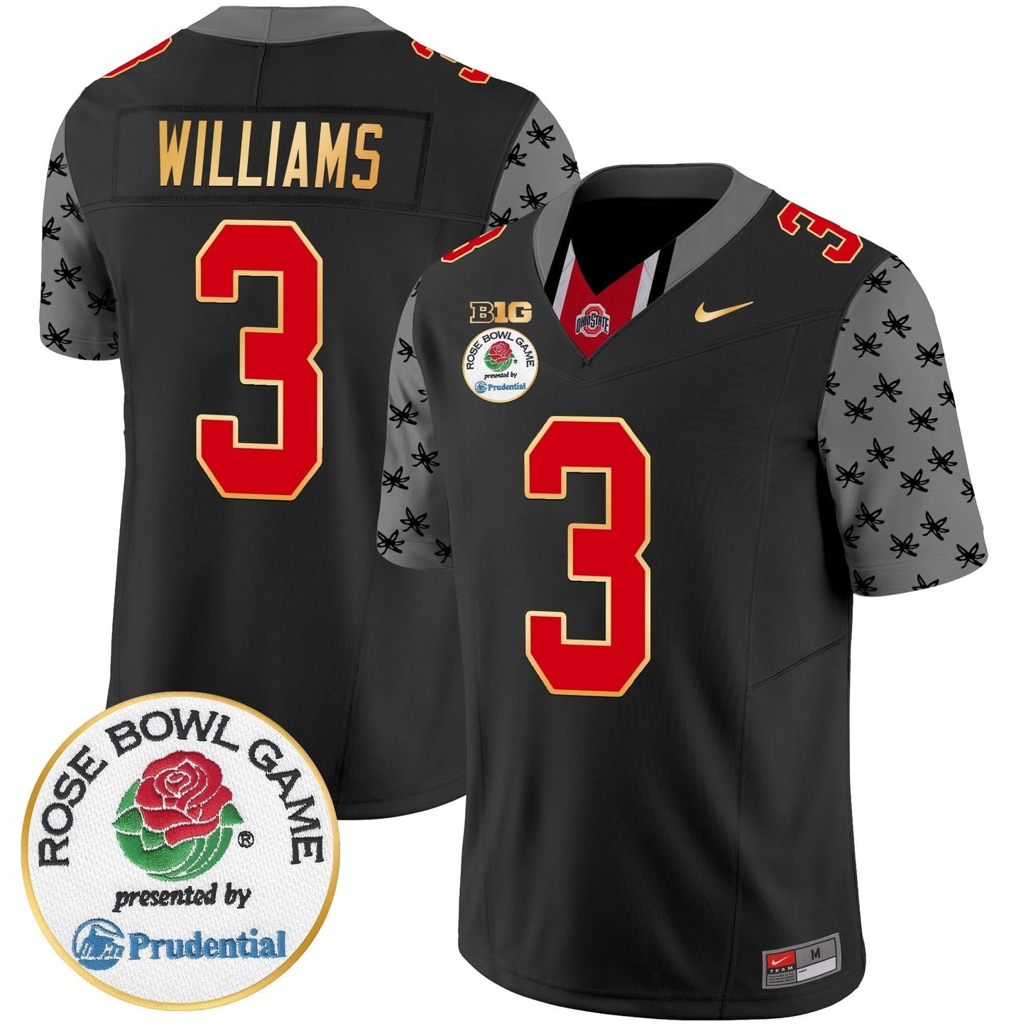 Ohio State Buckeyes Rose Bowl Gold Trim Vapor Limited Jersey - All Stitched