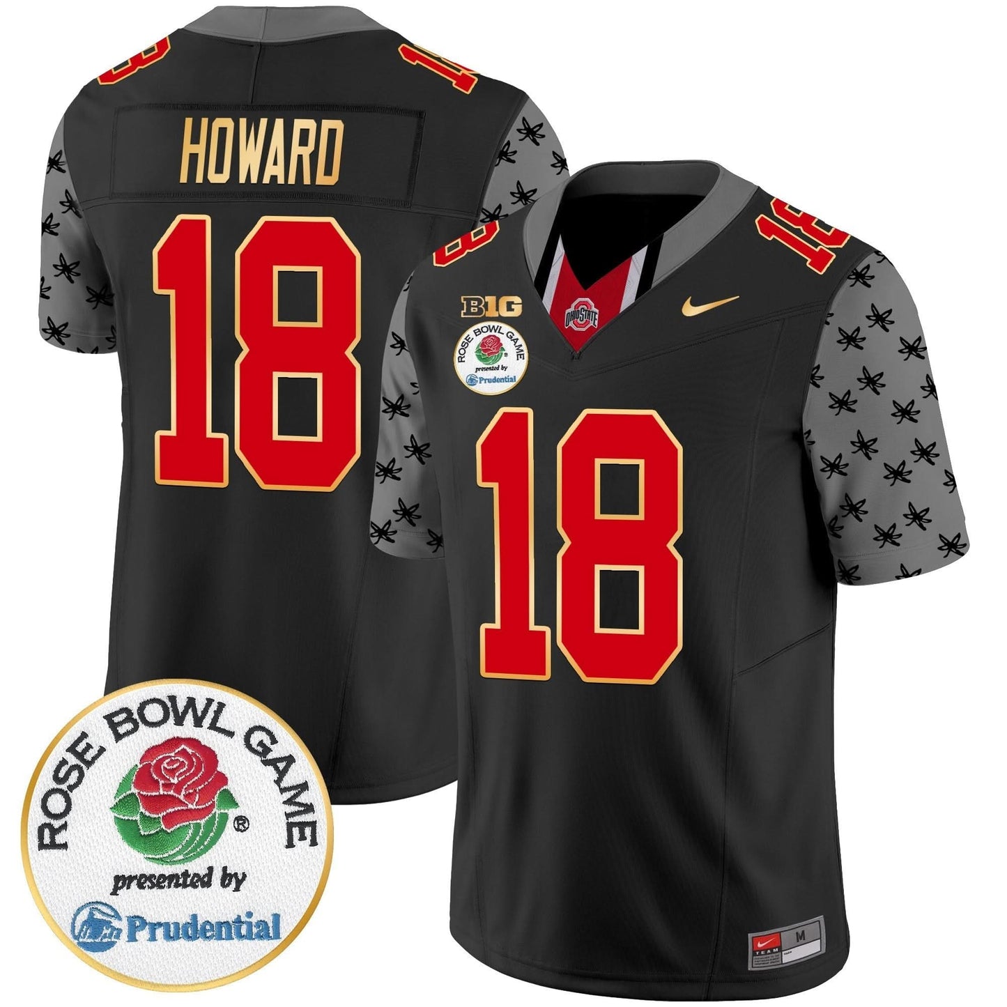 Ohio State Buckeyes Rose Bowl Gold Trim Vapor Limited Jersey - All Stitched