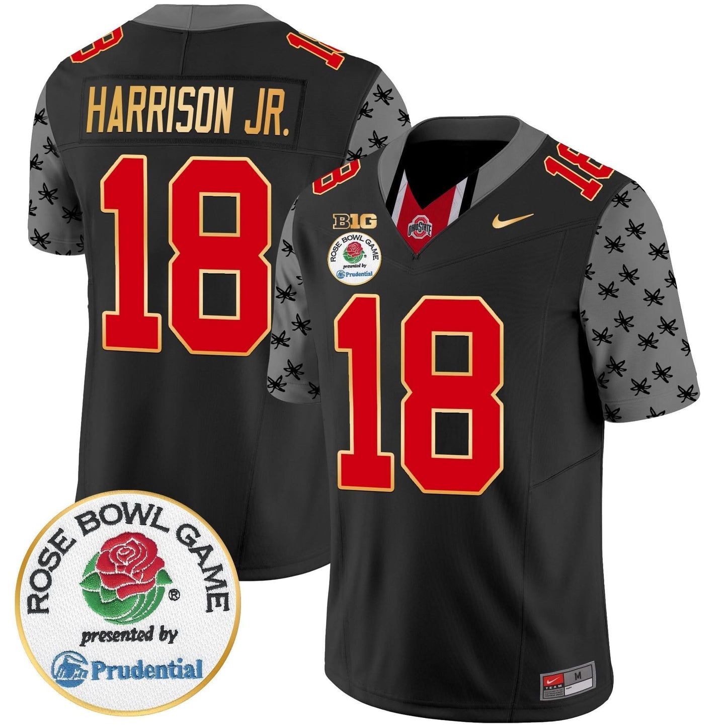 Ohio State Buckeyes Rose Bowl Gold Trim Vapor Limited Jersey - All Stitched