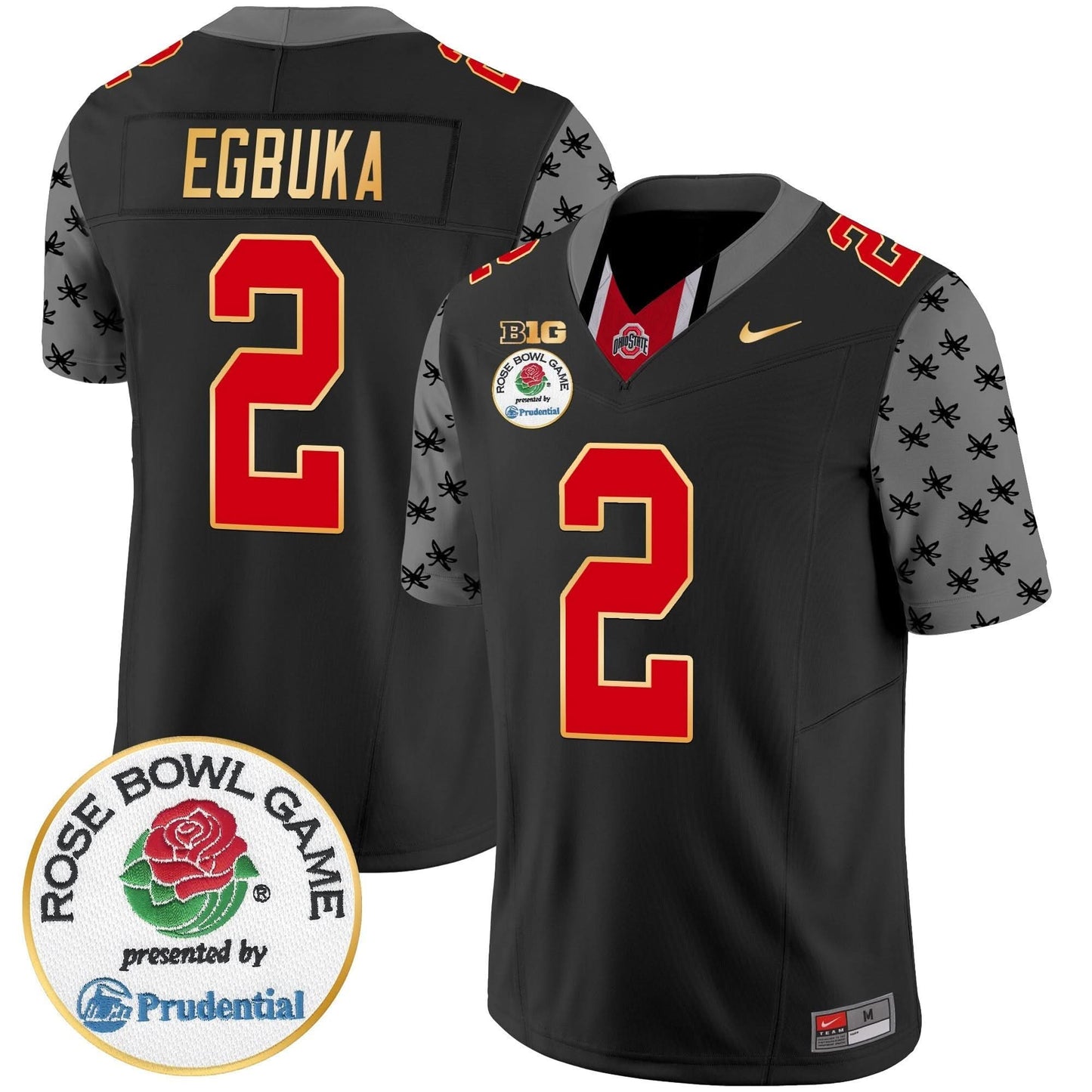 Ohio State Buckeyes Rose Bowl Gold Trim Vapor Limited Jersey - All Stitched