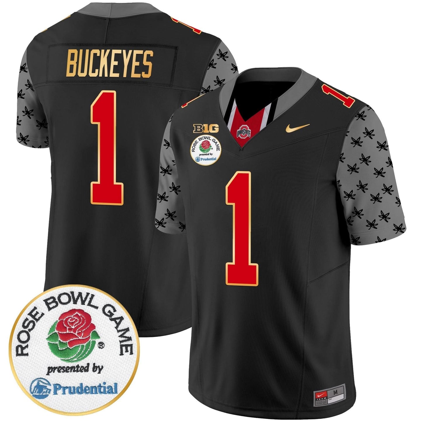 Ohio State Buckeyes Rose Bowl Gold Trim Vapor Limited Jersey - All Stitched