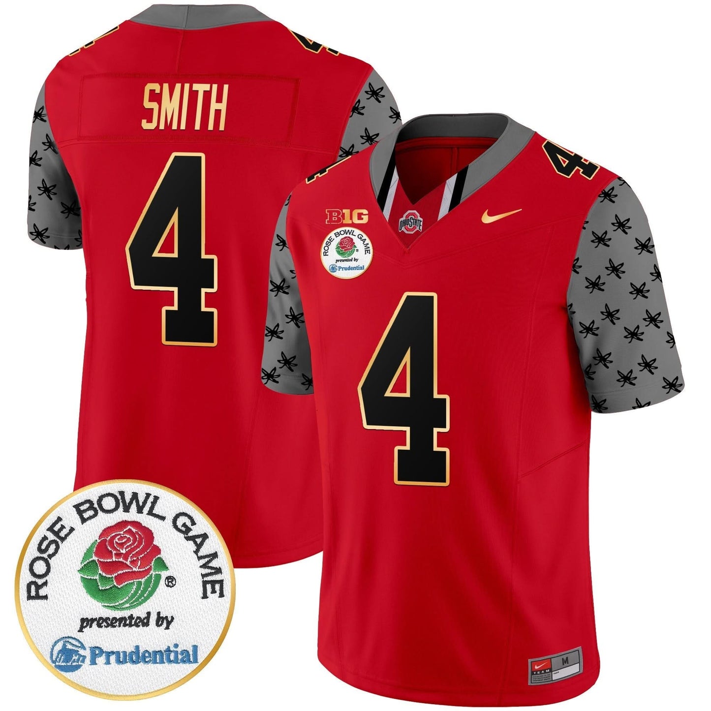 Ohio State Buckeyes Rose Bowl Gold Trim Vapor Limited Jersey - All Stitched