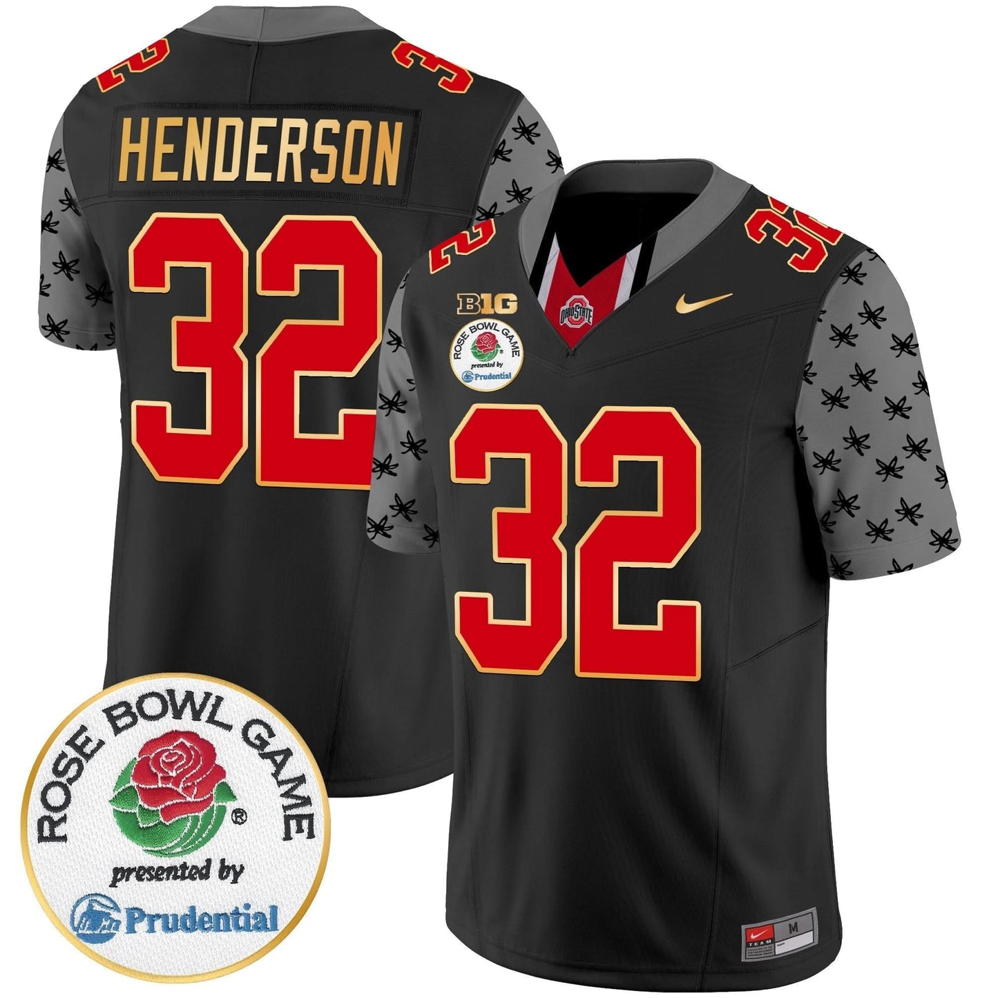 Ohio State Buckeyes Rose Bowl Gold Trim Vapor Limited Jersey - All Stitched