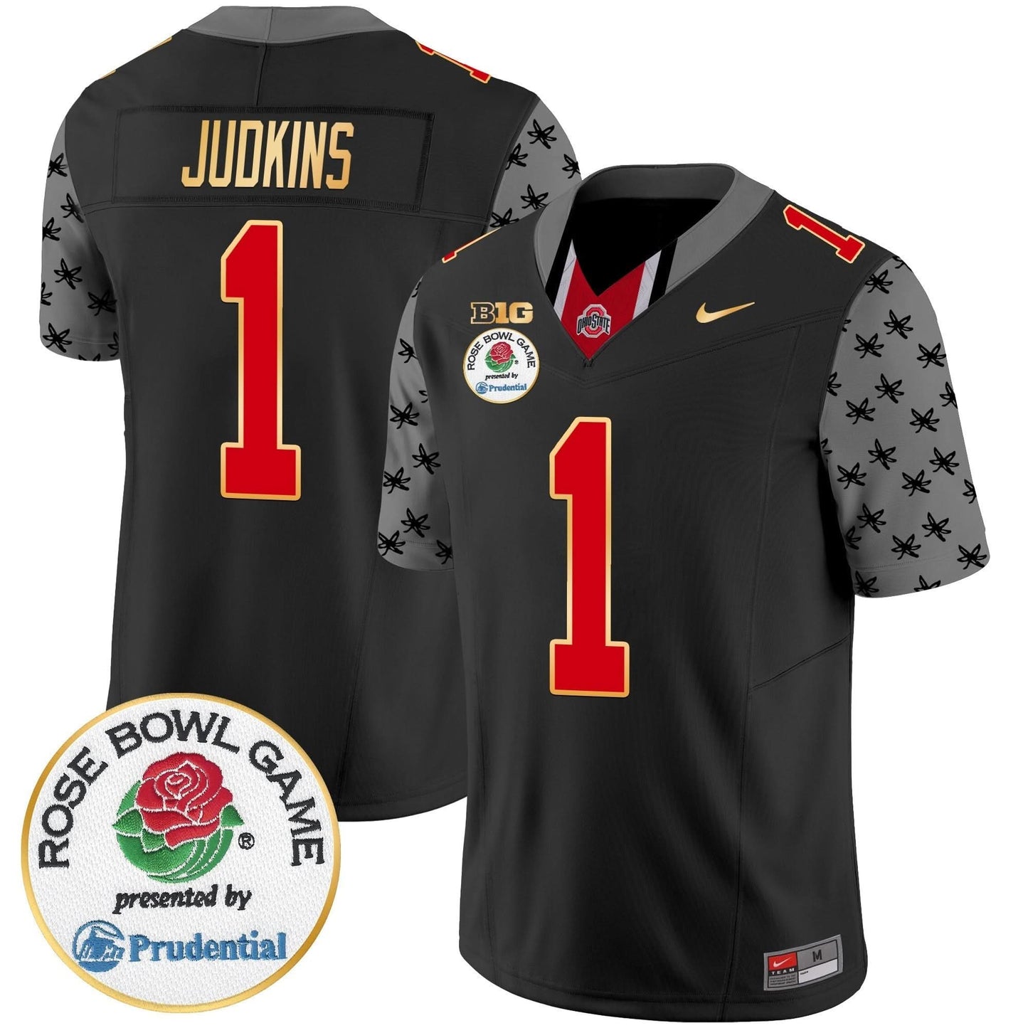 Ohio State Buckeyes Rose Bowl Gold Trim Vapor Limited Jersey - All Stitched