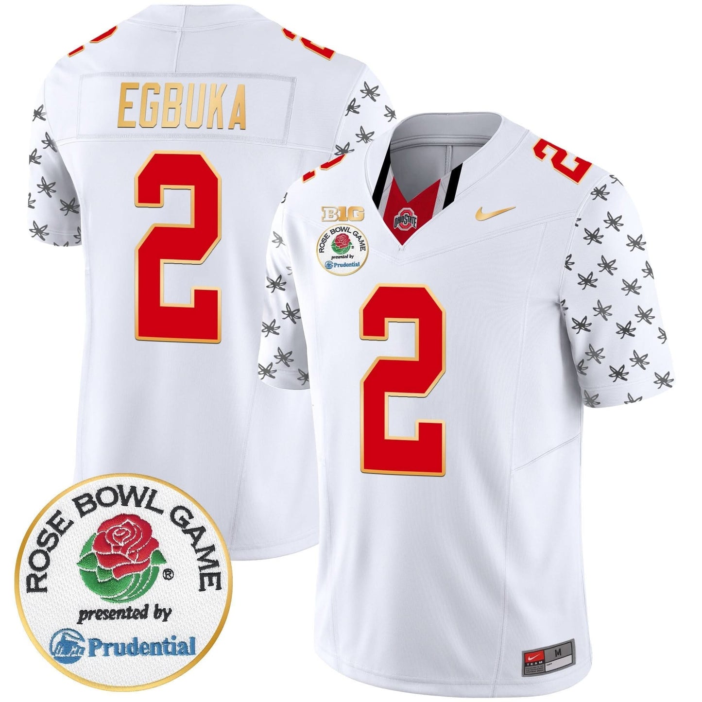 Ohio State Buckeyes Rose Bowl Gold Trim Vapor Limited Jersey - All Stitched