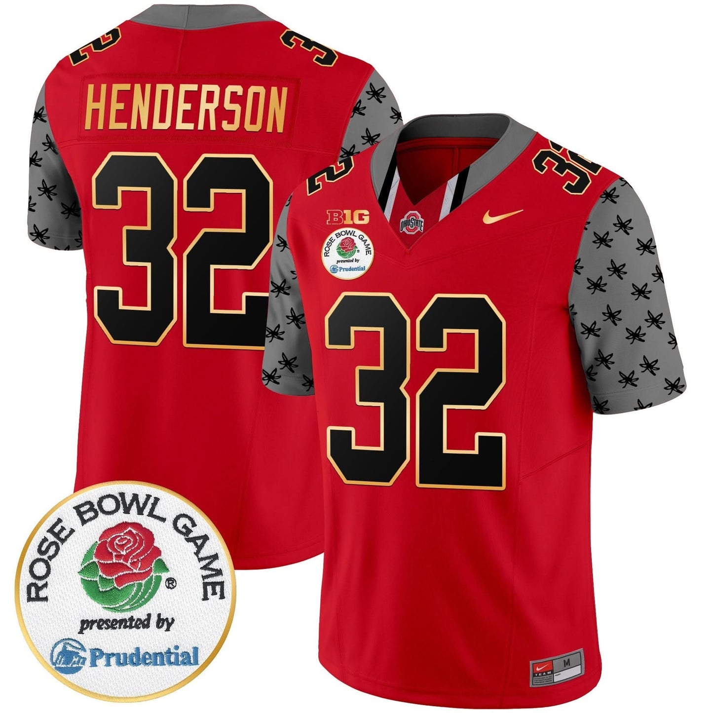 Ohio State Buckeyes Rose Bowl Gold Trim Vapor Limited Jersey - All Stitched