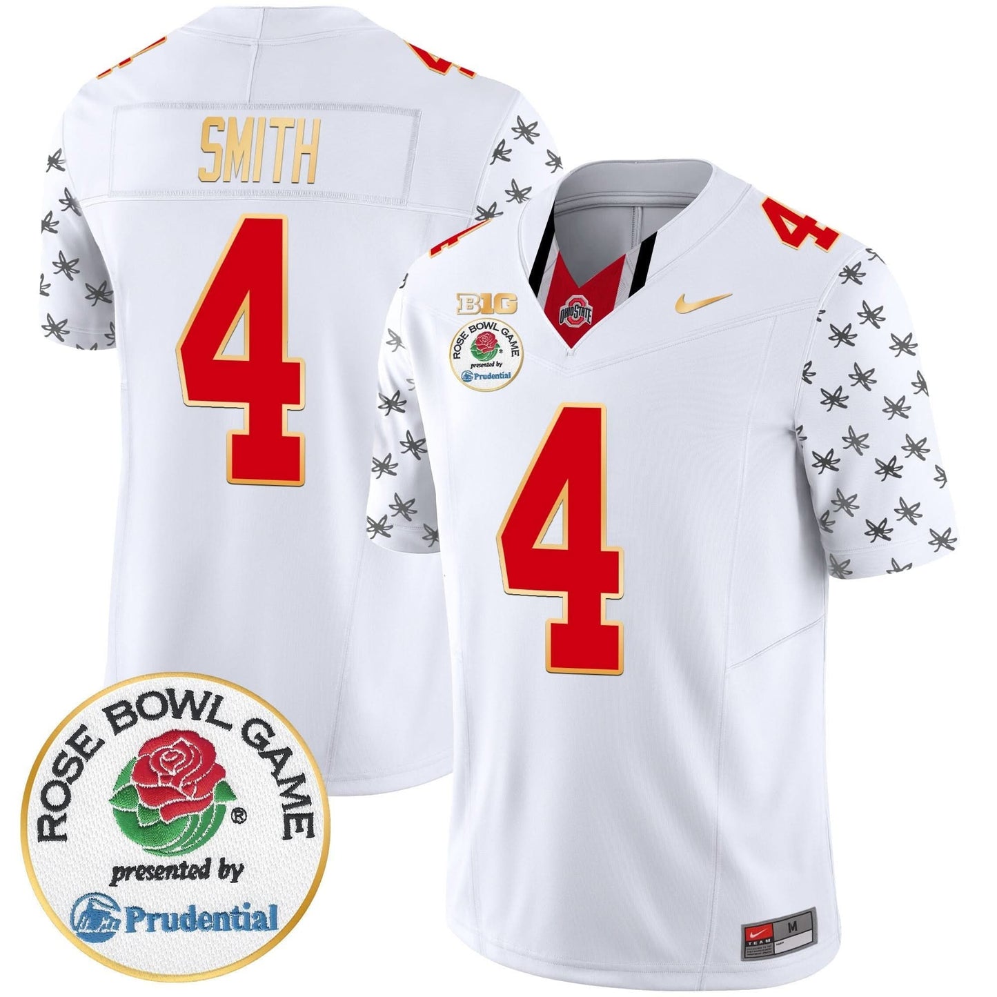 Ohio State Buckeyes Rose Bowl Gold Trim Vapor Limited Jersey - All Stitched