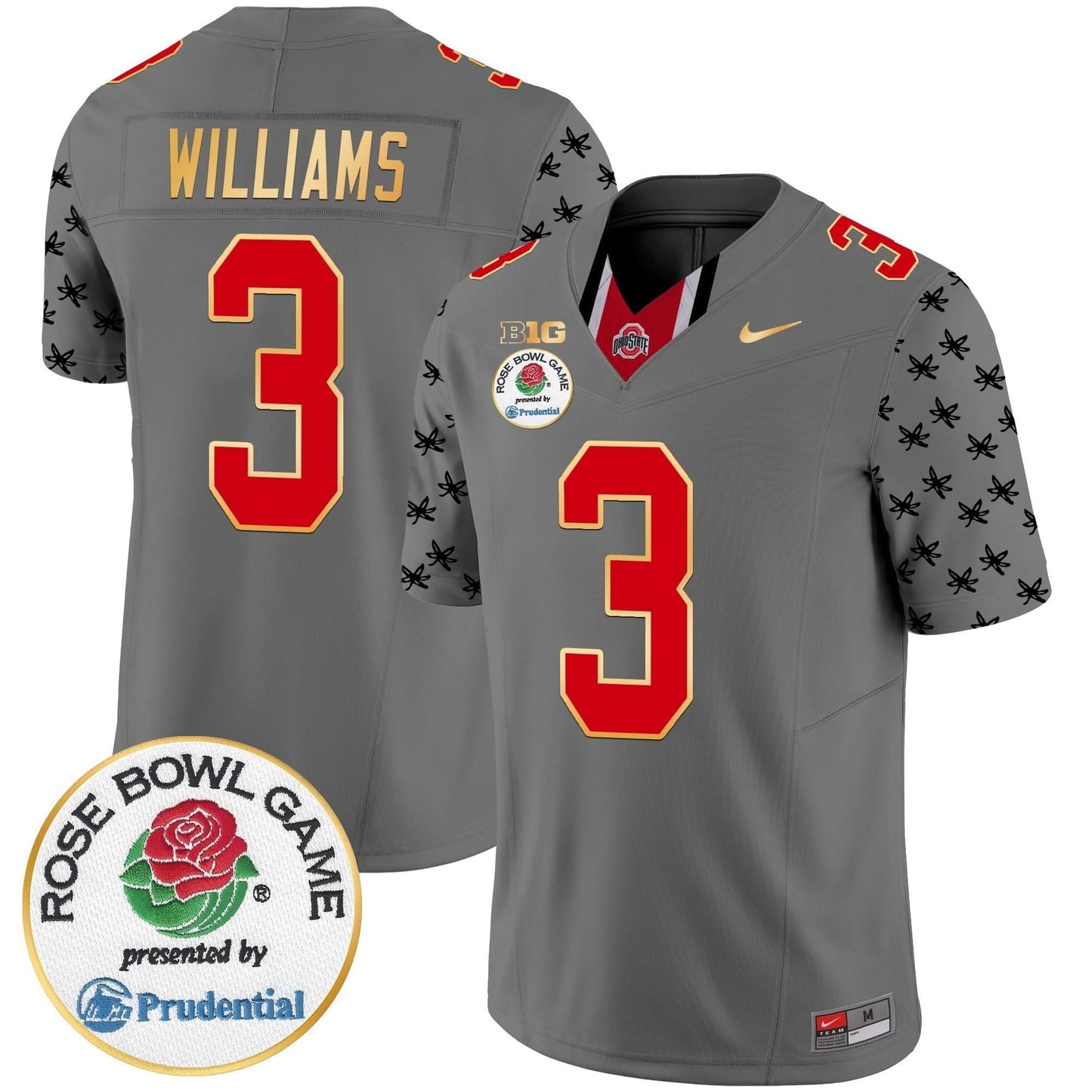 Ohio State Buckeyes Rose Bowl Gold Trim Vapor Limited Jersey - All Stitched