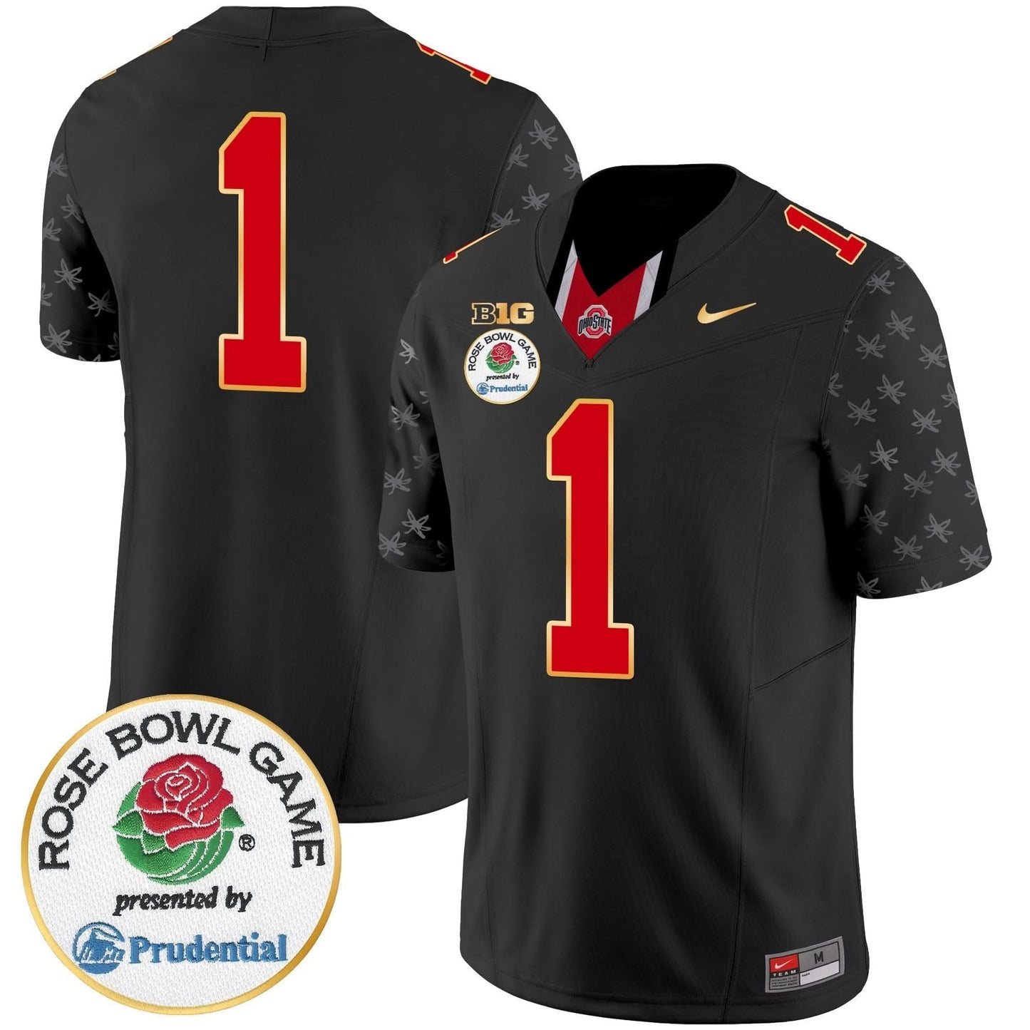 Ohio State Buckeyes Rose Bowl Gold Trim Vapor Limited Jersey - All Stitched