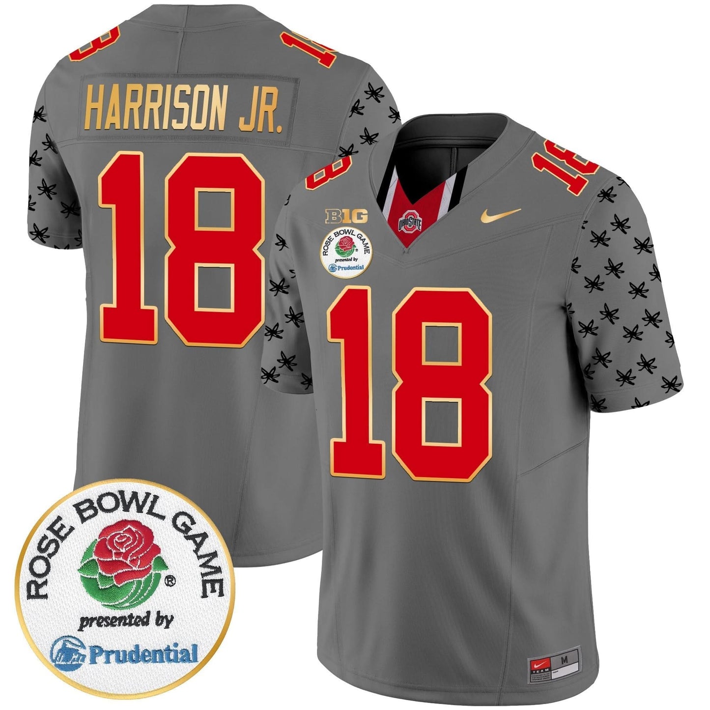 Ohio State Buckeyes Rose Bowl Gold Trim Vapor Limited Jersey - All Stitched