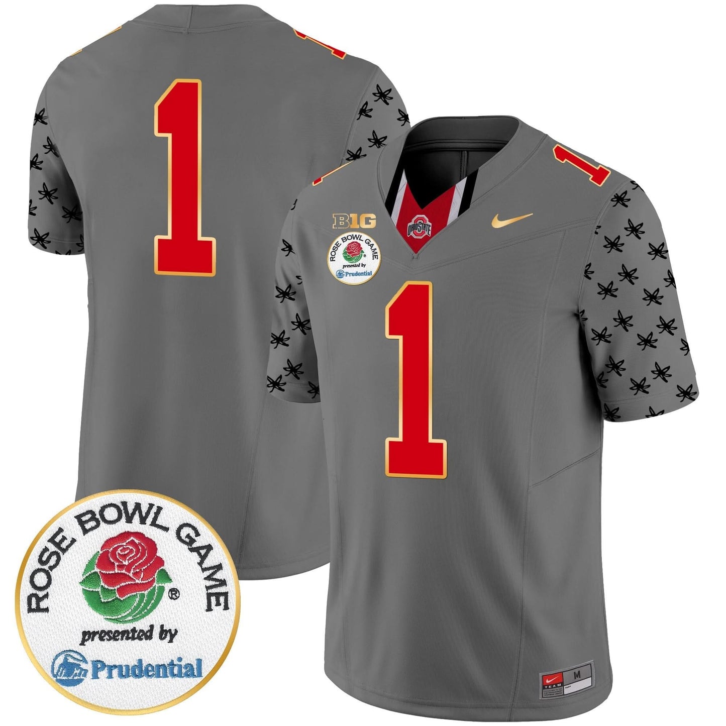 Ohio State Buckeyes Rose Bowl Gold Trim Vapor Limited Jersey - All Stitched