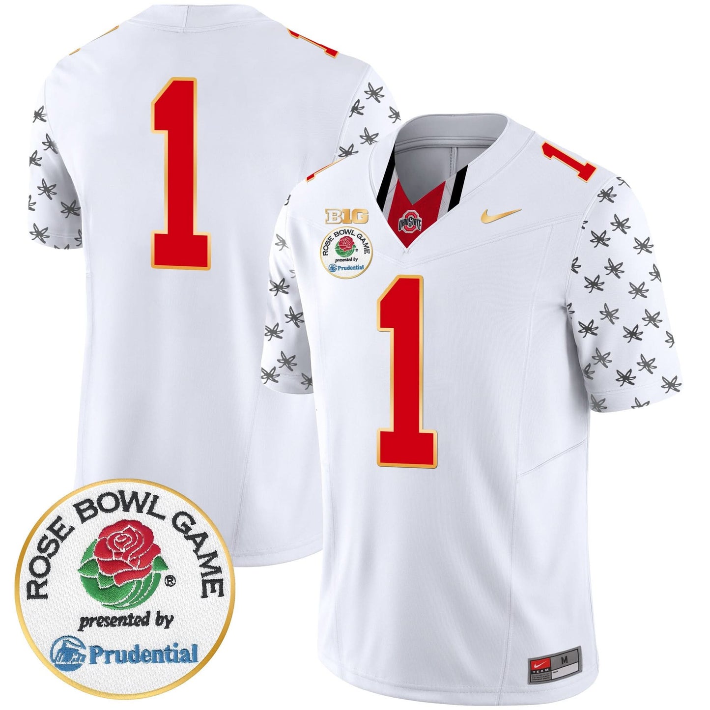 Ohio State Buckeyes Rose Bowl Gold Trim Vapor Limited Jersey - All Stitched
