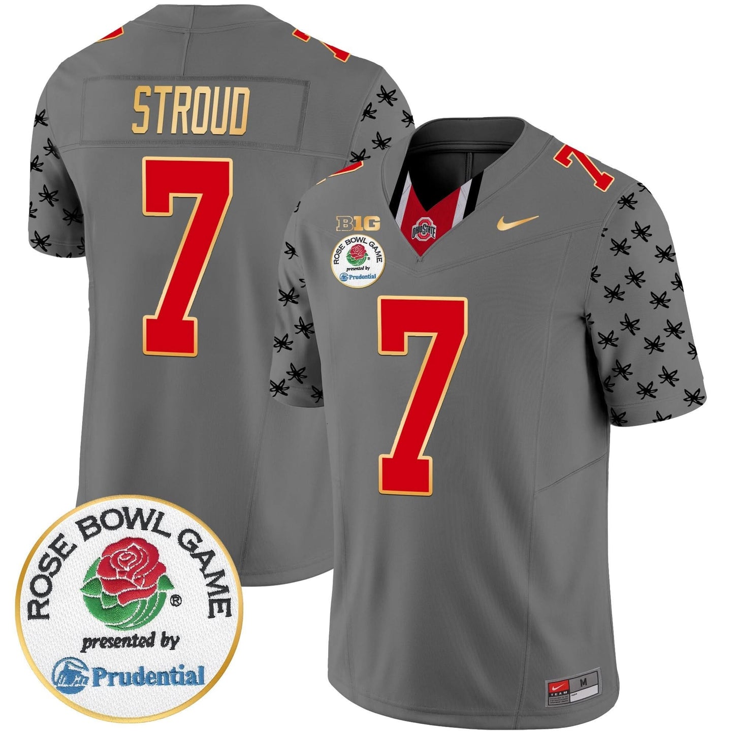 Ohio State Buckeyes Rose Bowl Gold Trim Vapor Limited Jersey - All Stitched