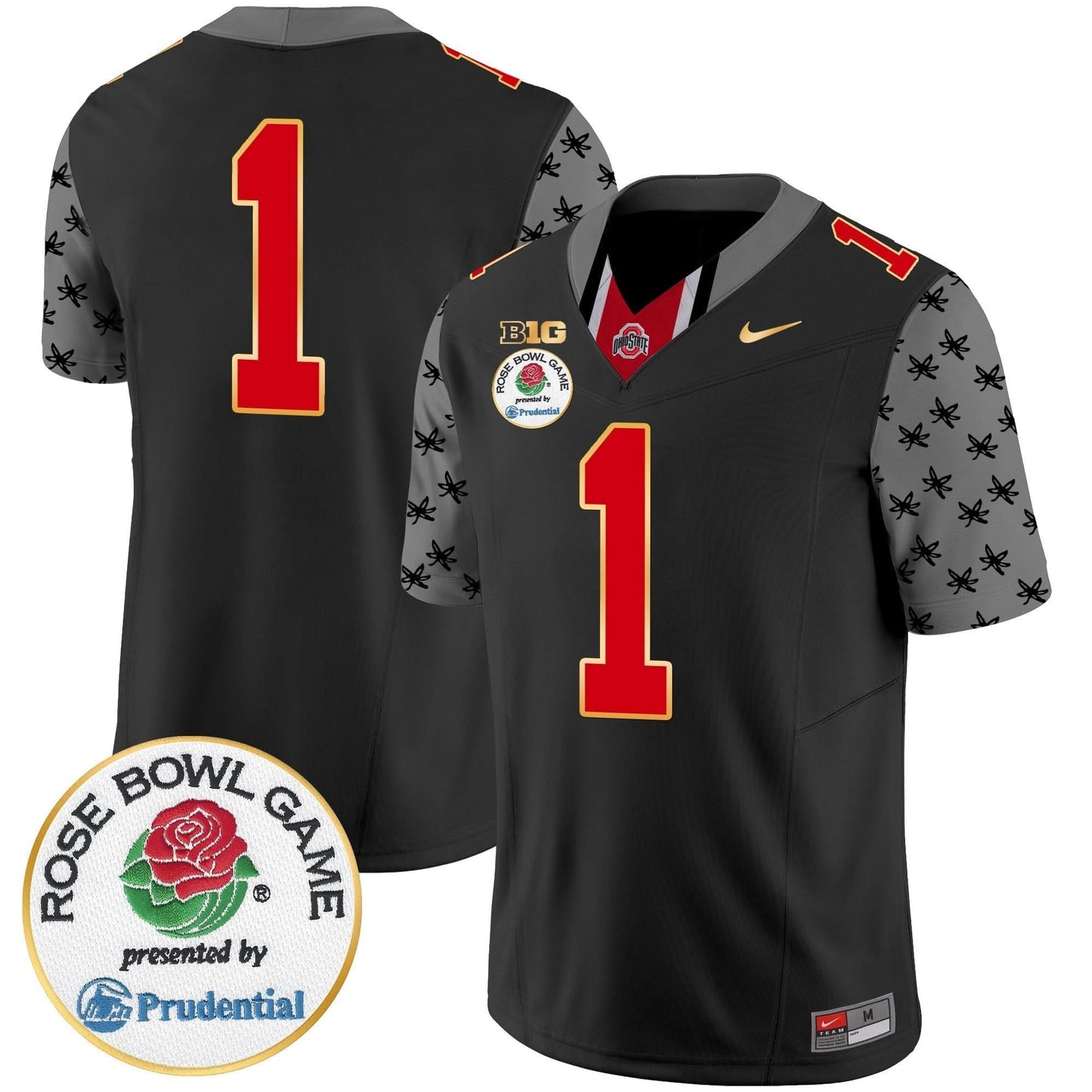 Ohio State Buckeyes Rose Bowl Gold Trim Vapor Limited Jersey - All Stitched