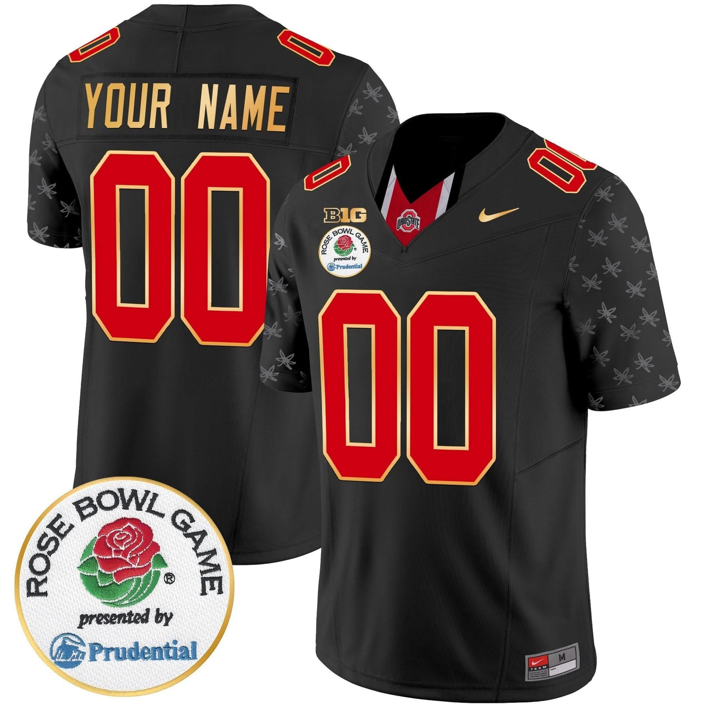Ohio State Buckeyes Rose Bowl Gold Trim Vapor Limited Custom Jersey - All Stitched