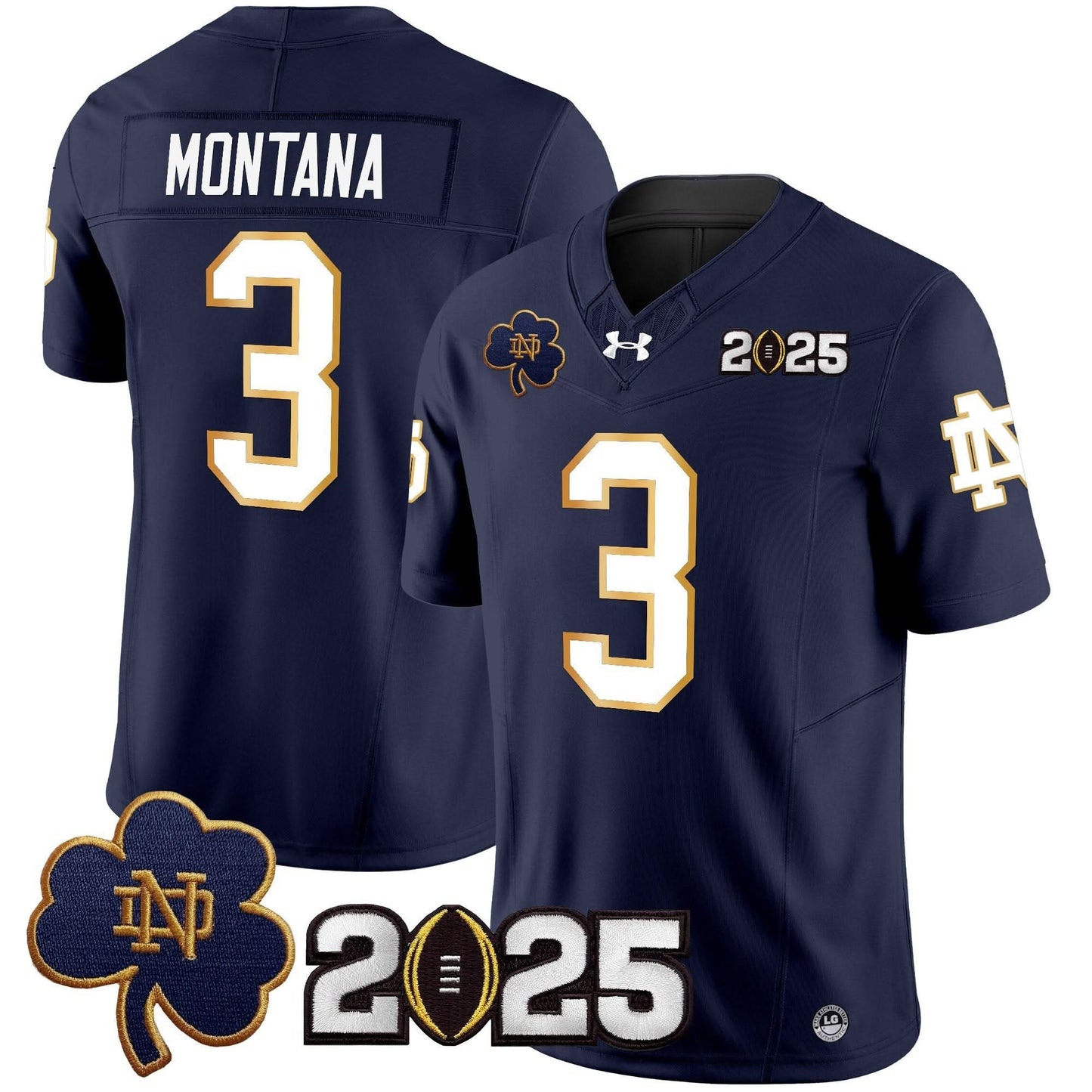 Notre Dame Fighting Irish 2025 CFP Final Patch Vapor Limited Jersey - All Stitched