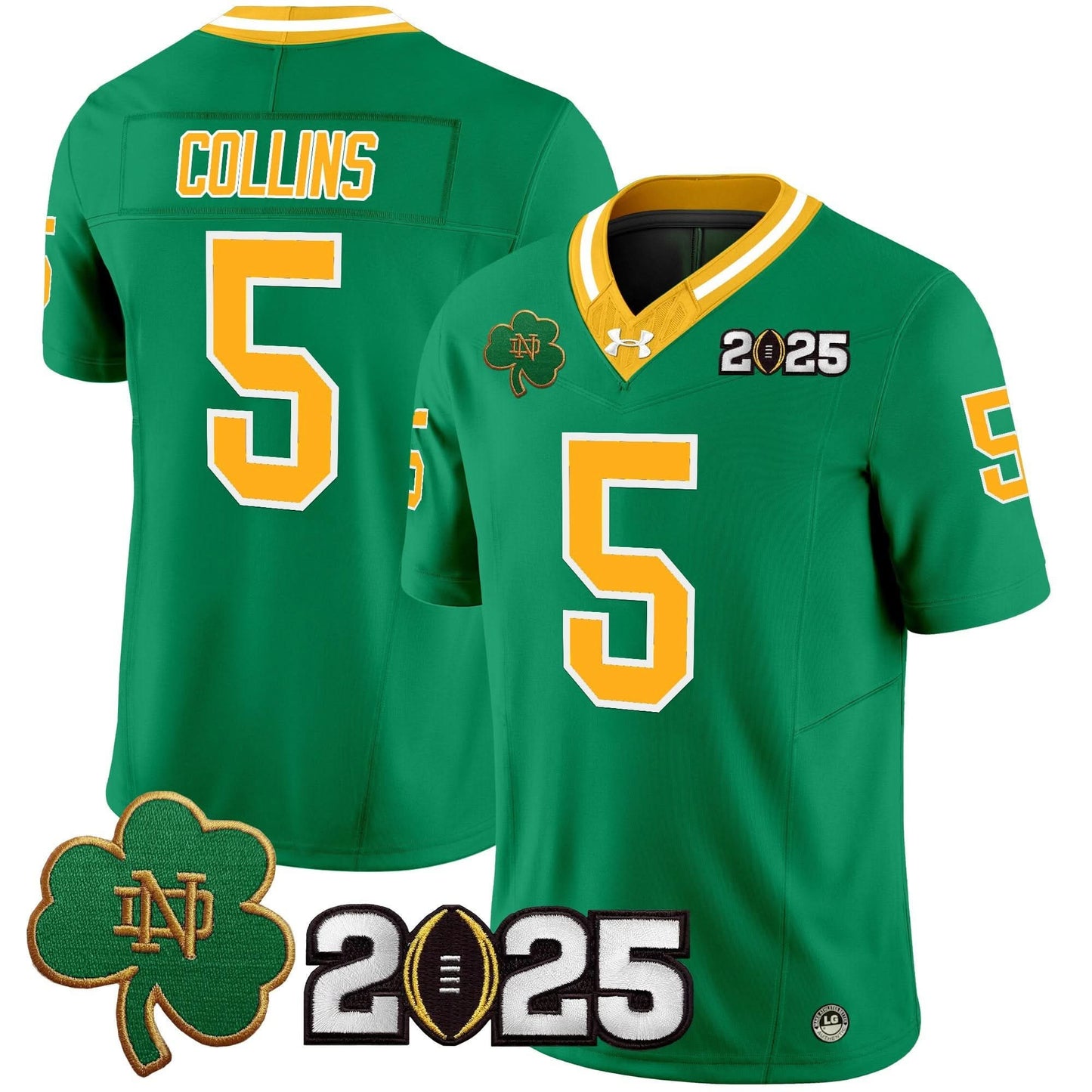 Notre Dame Fighting Irish 2025 CFP Final Patch Vapor Limited Jersey - All Stitched