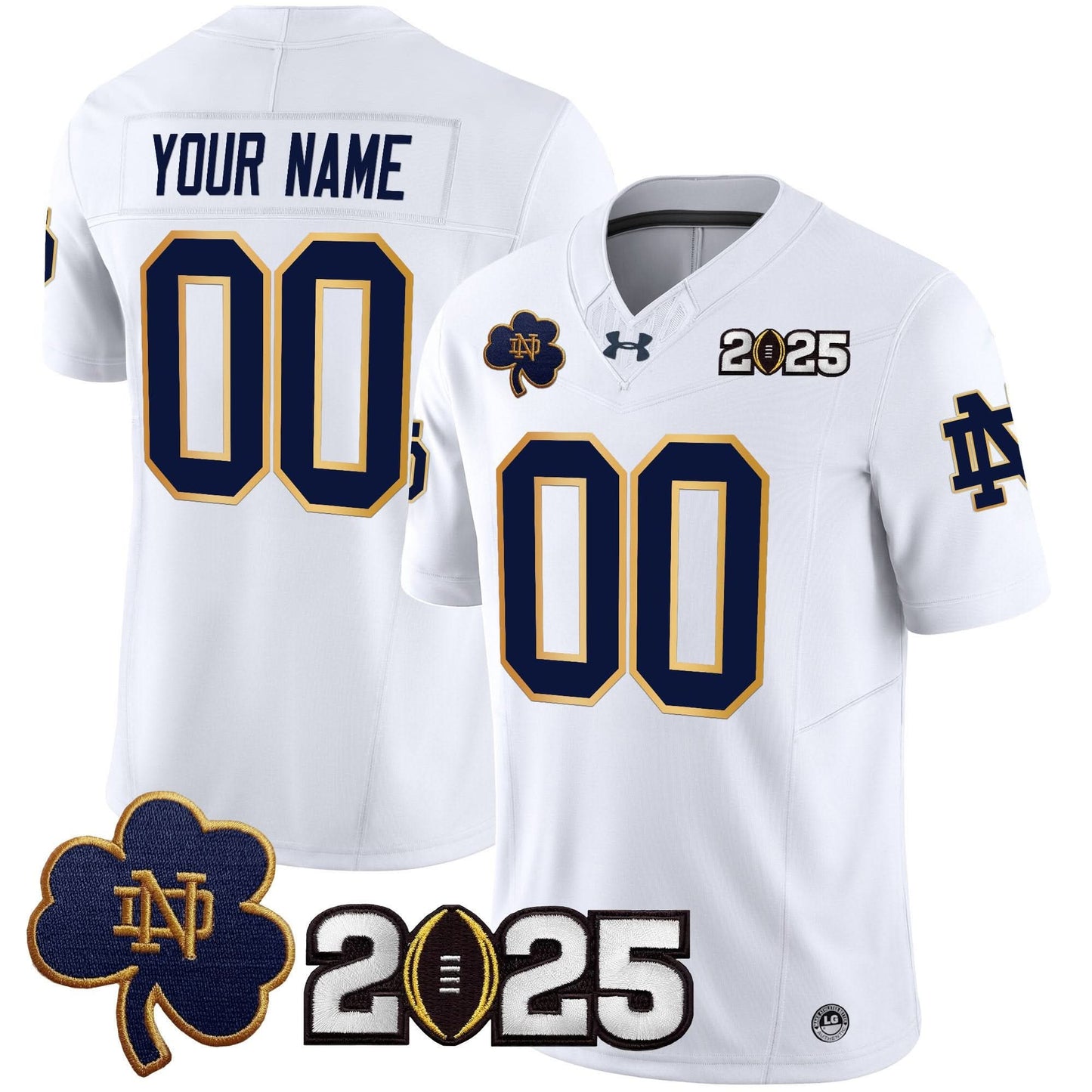 Notre Dame Fighting Irish 2025 CFP Final Patch Vapor Limited Custom Jersey - All Stitched