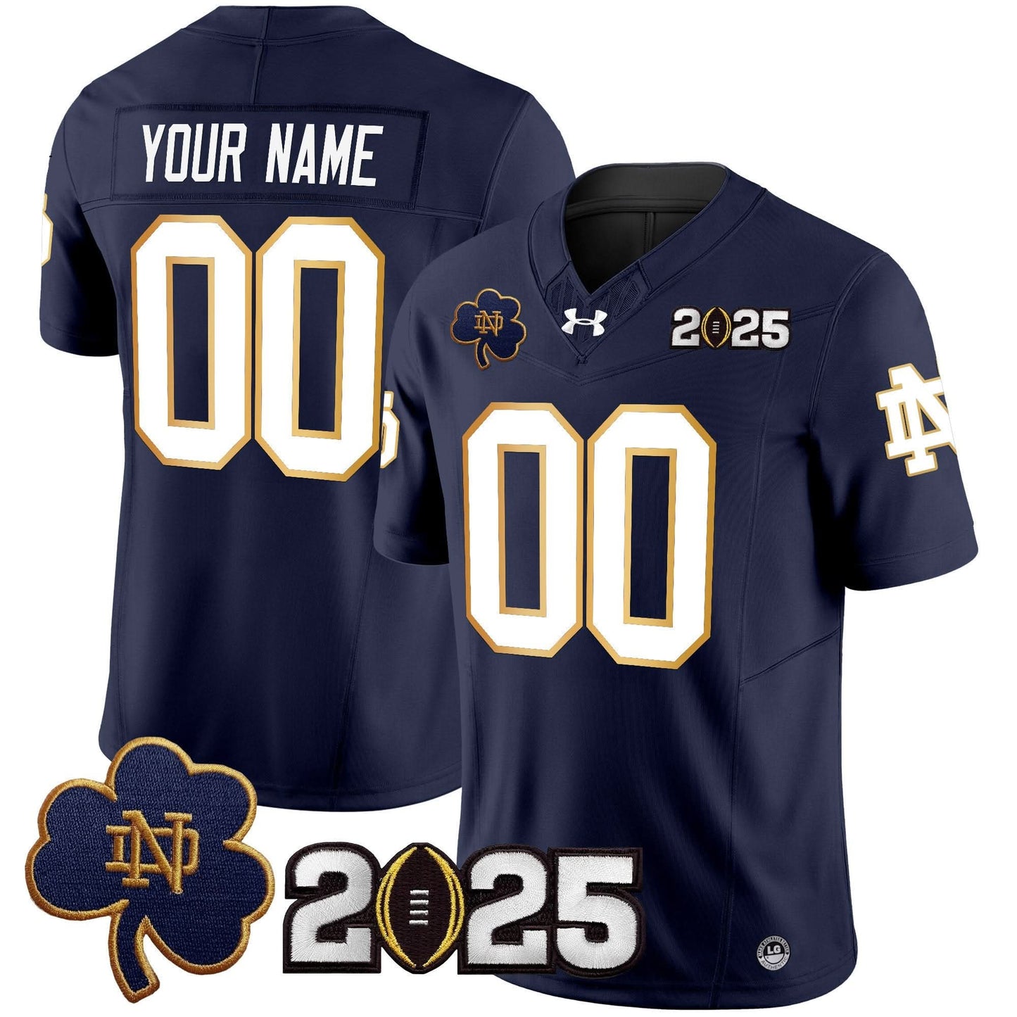 Notre Dame Fighting Irish 2025 CFP Final Patch Vapor Limited Custom Jersey - All Stitched