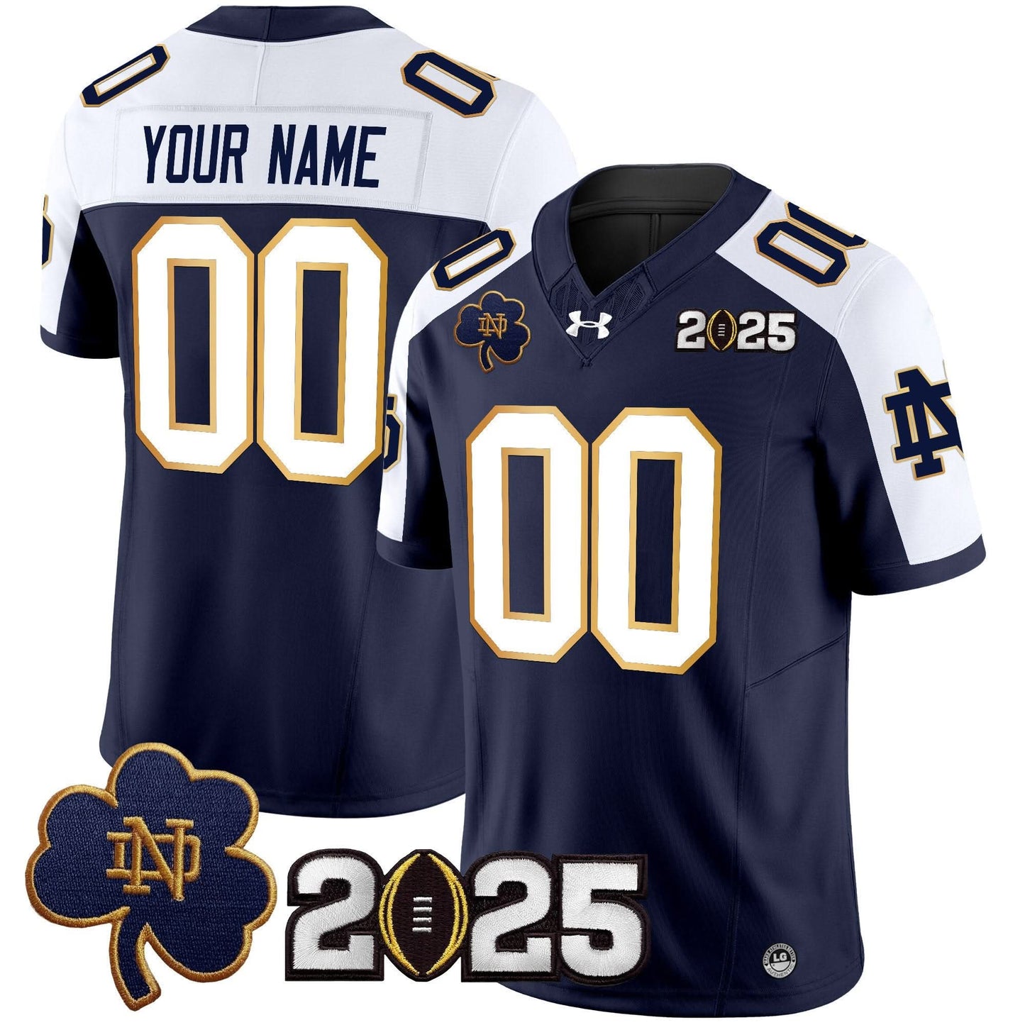 Notre Dame Fighting Irish 2025 CFP Final Patch Vapor Limited Custom Jersey - All Stitched