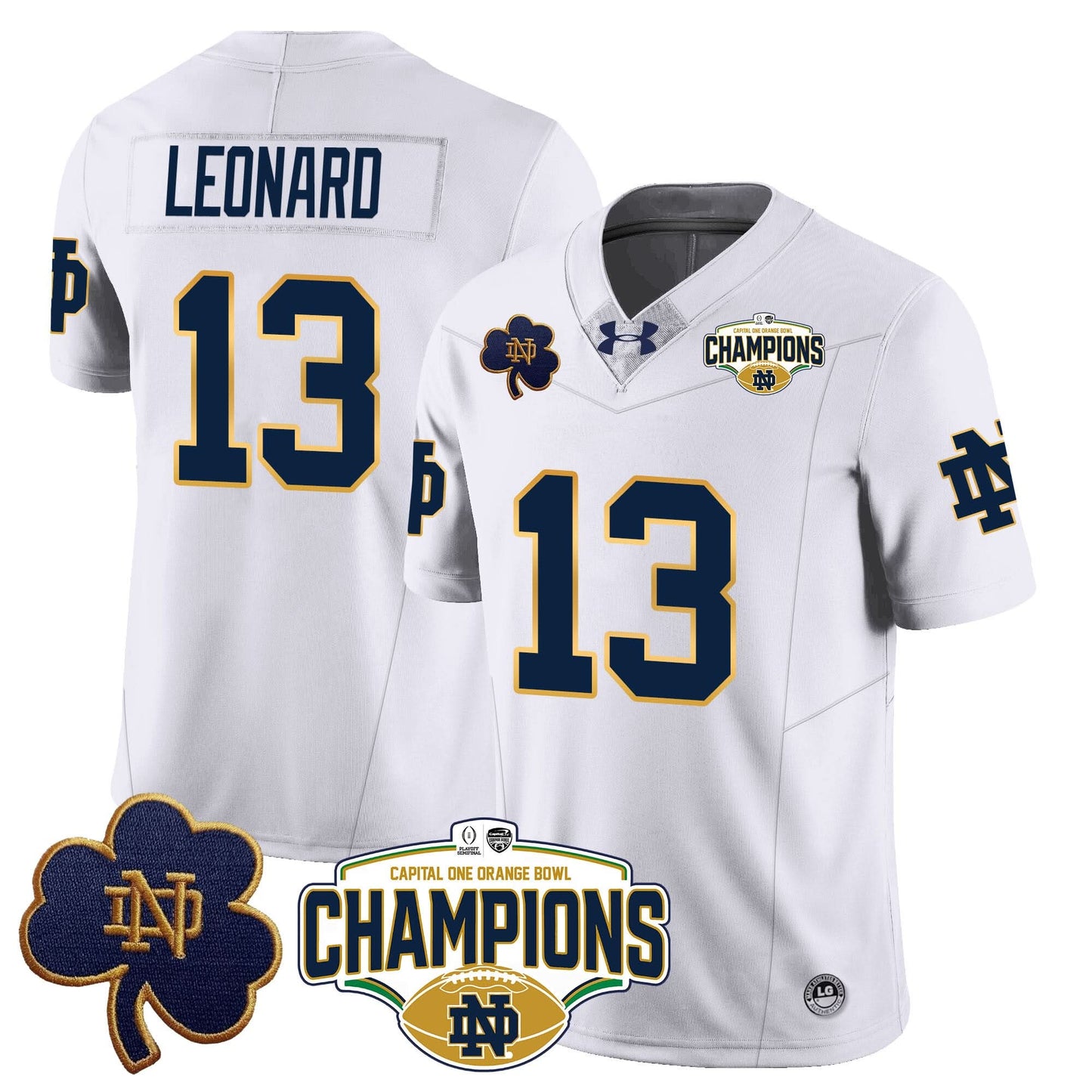 Notre Dame Fighting Irish 2025 Orange Bowl Champions Jersey N5 - All Stitched