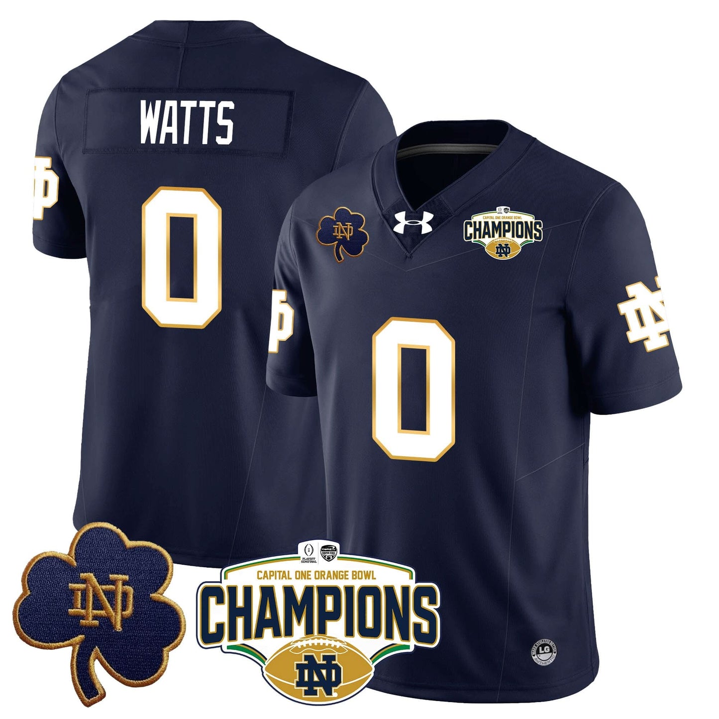 Notre Dame Fighting Irish 2025 Orange Bowl Champions Jersey N5 - All Stitched