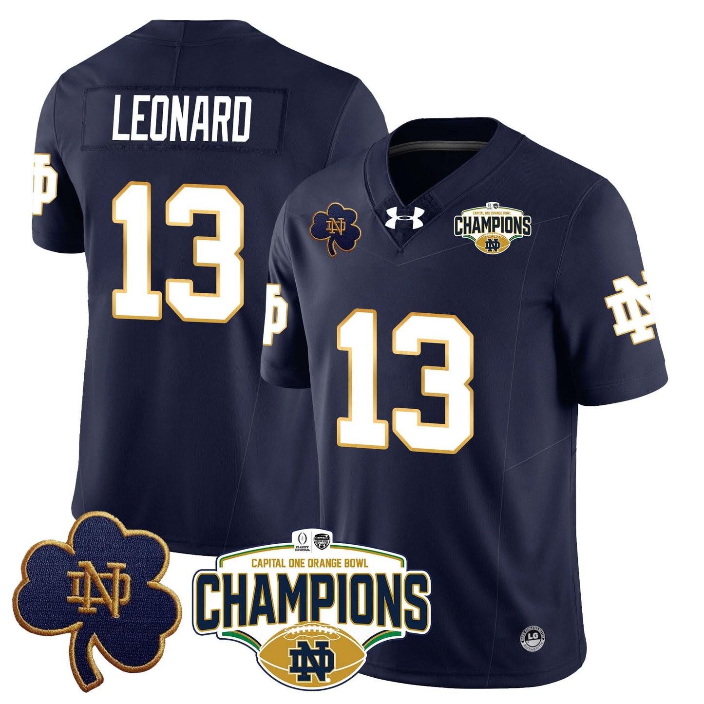 Notre Dame Fighting Irish 2025 Orange Bowl Champions Jersey N5 - All Stitched
