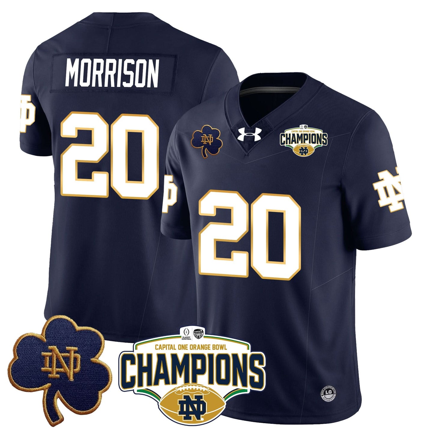 Notre Dame Fighting Irish 2025 Orange Bowl Champions Jersey N5 - All Stitched