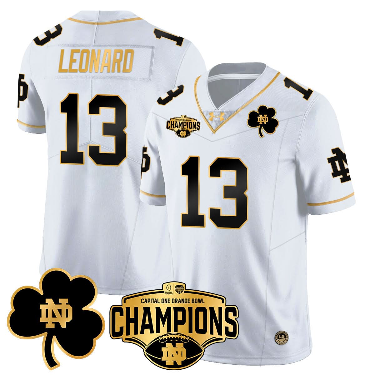 Notre Dame Fighting Irish 2025 Orange Bowl Champions Jersey N5 - All Stitched