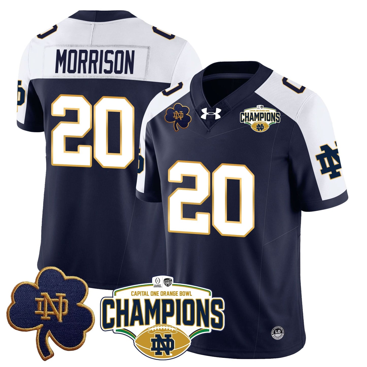 Notre Dame Fighting Irish 2025 Orange Bowl Champions Jersey N5 - All Stitched