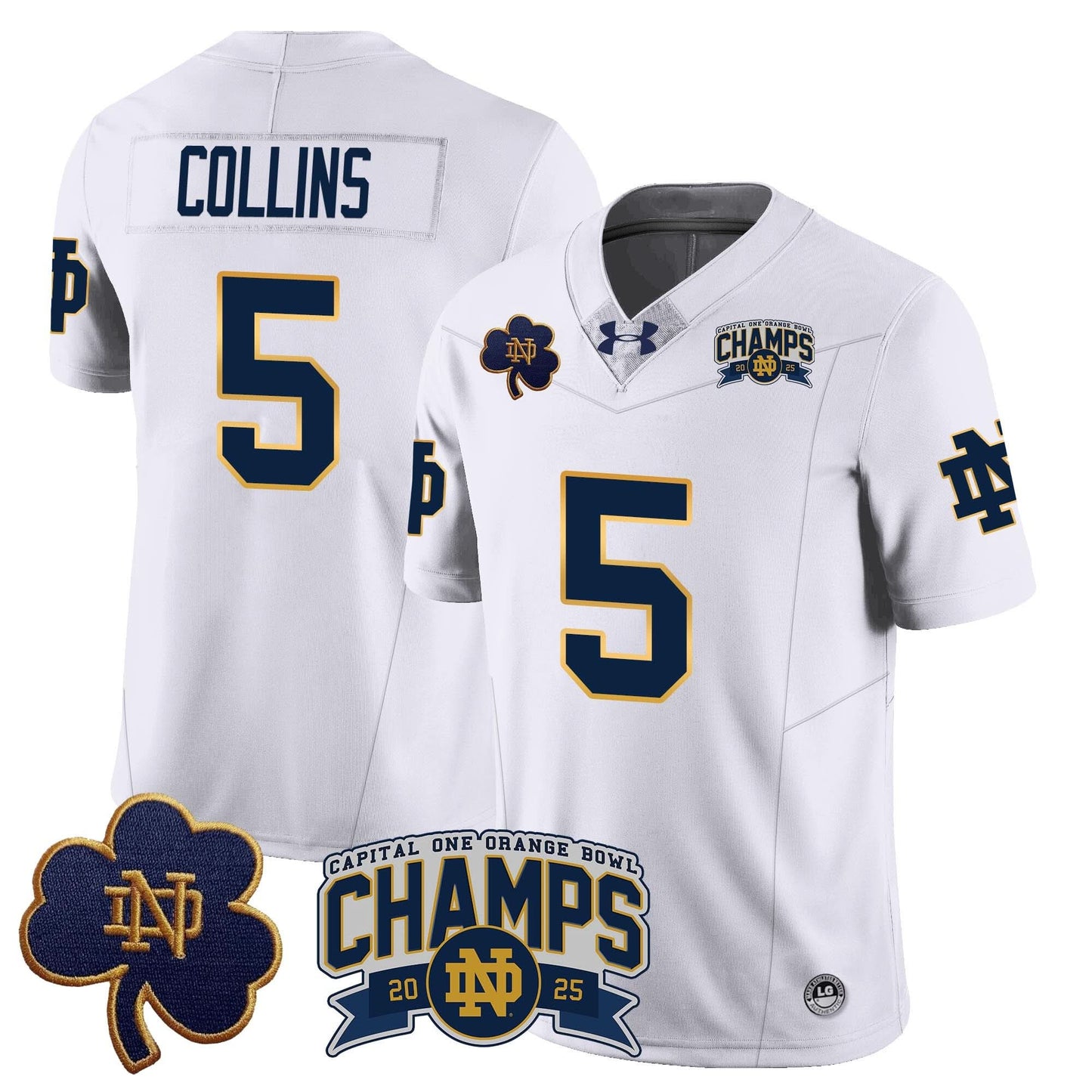 Notre Dame Fighting Irish 2025 Orange Bowl Champions Jersey N6 - All Stitched