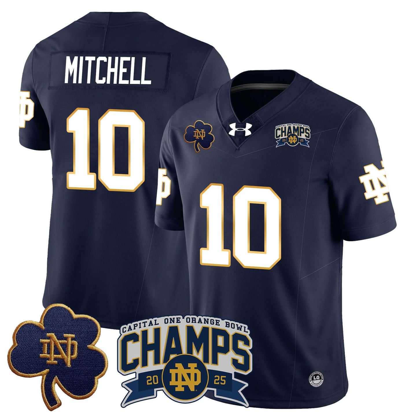 Notre Dame Fighting Irish 2025 Orange Bowl Champions Jersey N6 - All Stitched