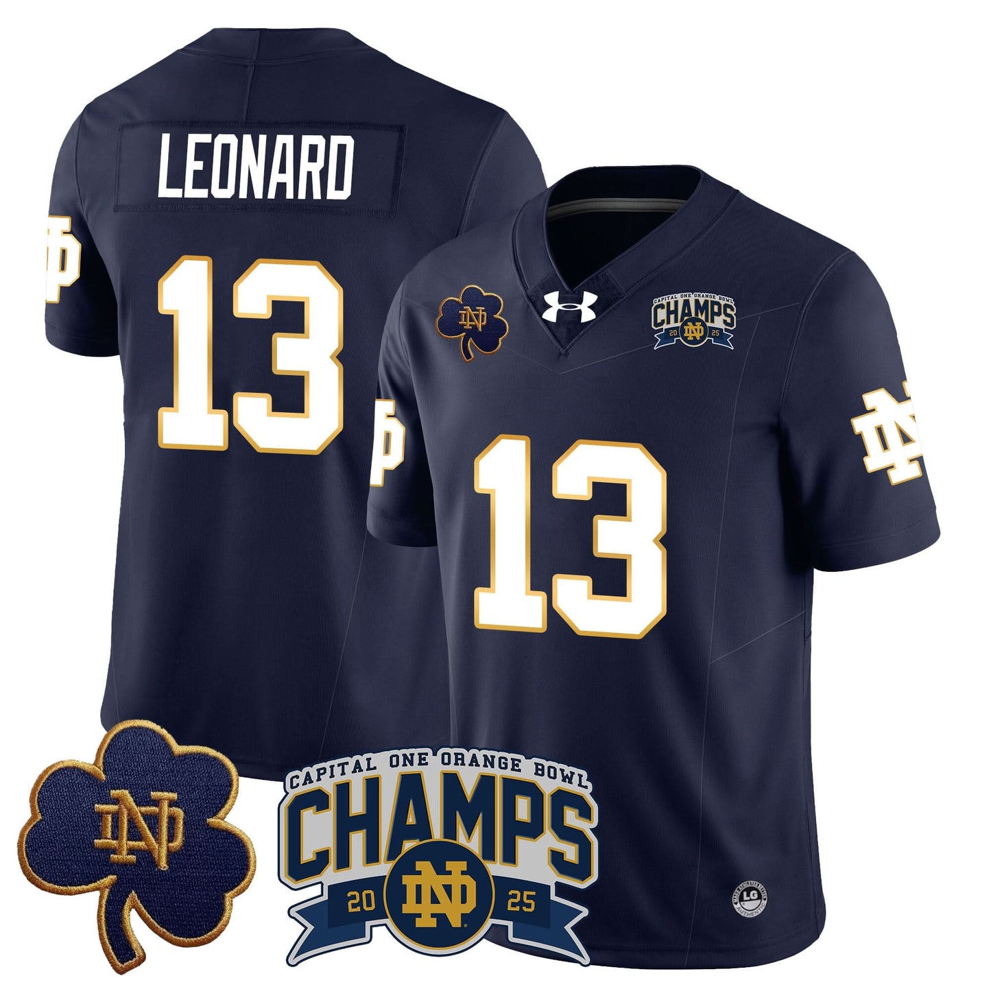 Notre Dame Fighting Irish 2025 Orange Bowl Champions Jersey N6 - All Stitched