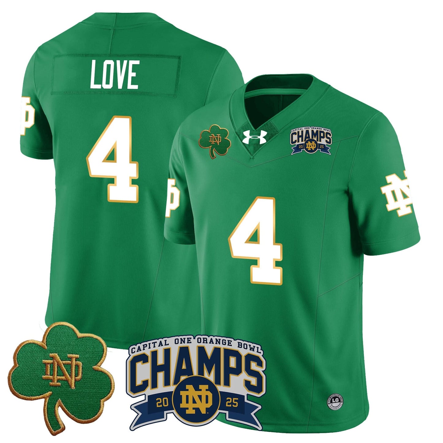 Notre Dame Fighting Irish 2025 Orange Bowl Champions Jersey N6 - All Stitched