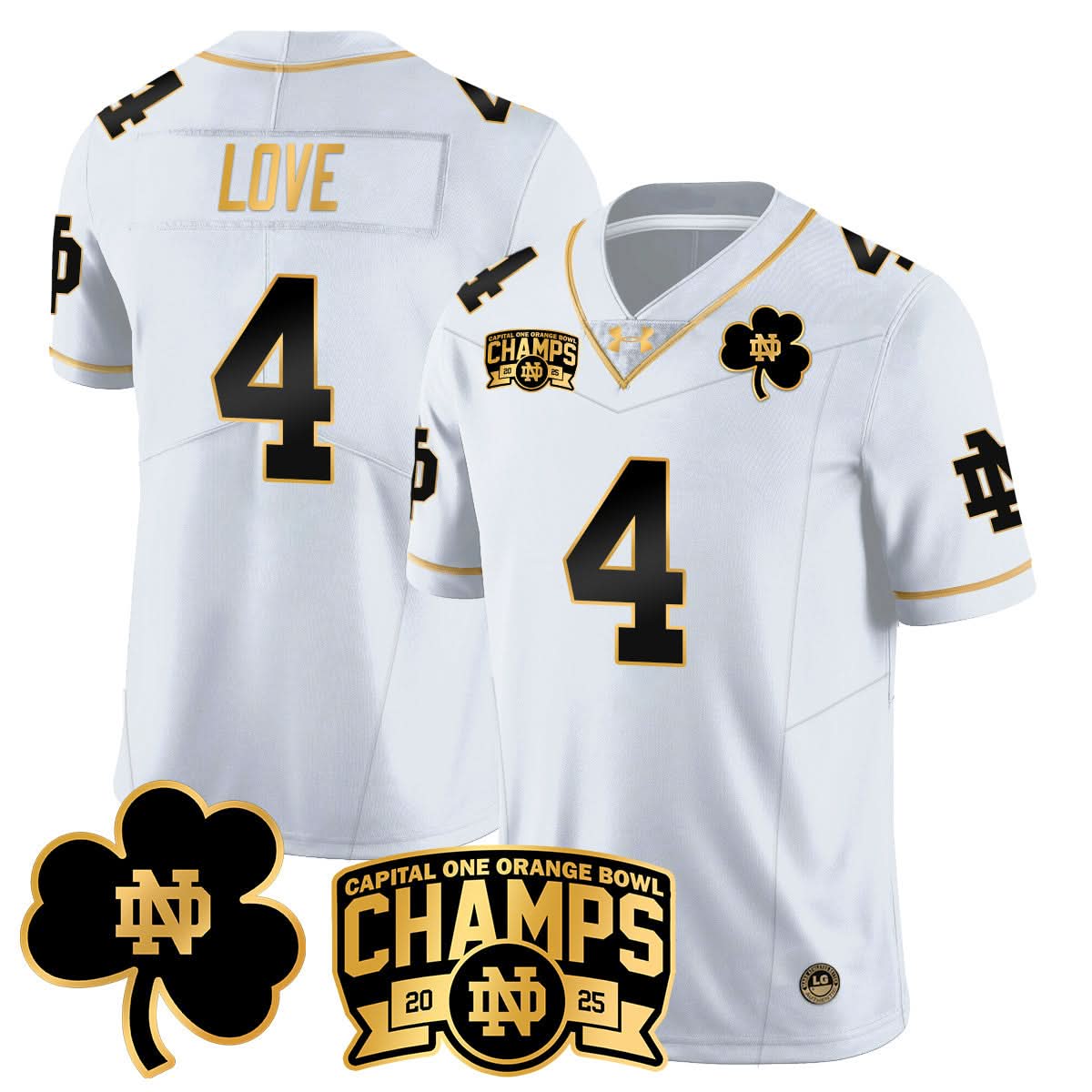 Notre Dame Fighting Irish 2025 Orange Bowl Champions Jersey N6 - All Stitched