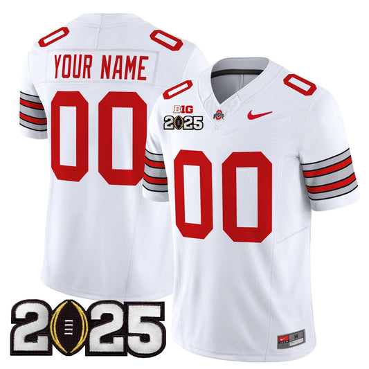 Ohio State Buckeyes 'Heritage Stripe' 2025 CFP Final Patch Vapor Limited Custom Jersey - All Stitched