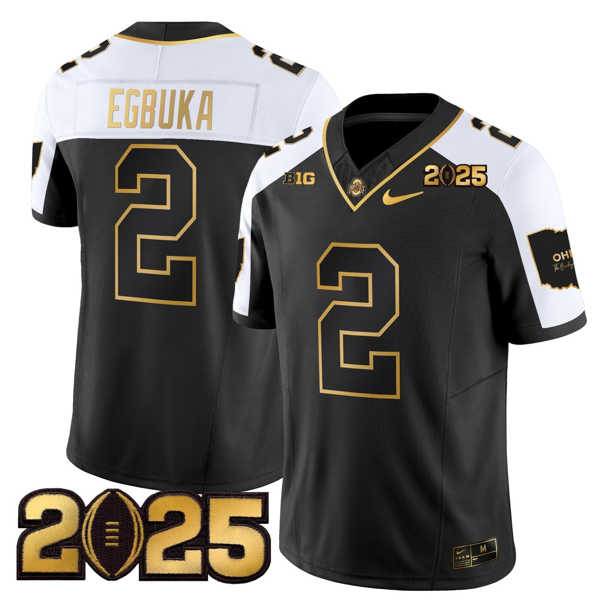 Men's Ohio State Buckeyes 'Heritage Stripe' CFP Final Patch Gold Vapor Limited Jersey - All Stitched