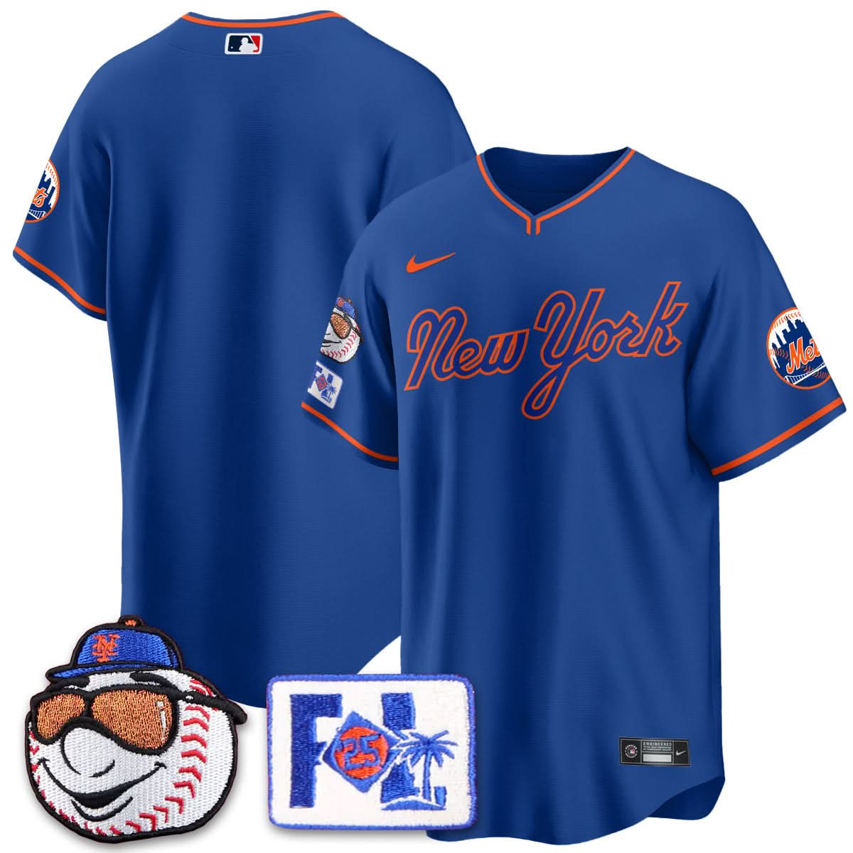Men's New York Mets Blue Road 2025 Spring Training Jersey - All Stitched