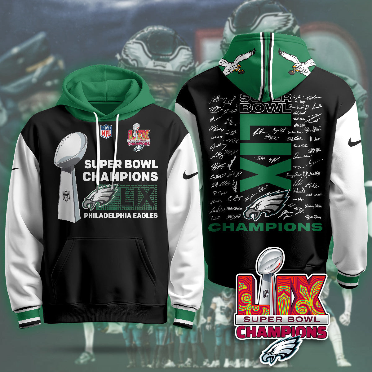 PHI Super Bowl LIX Champions Hoodie
