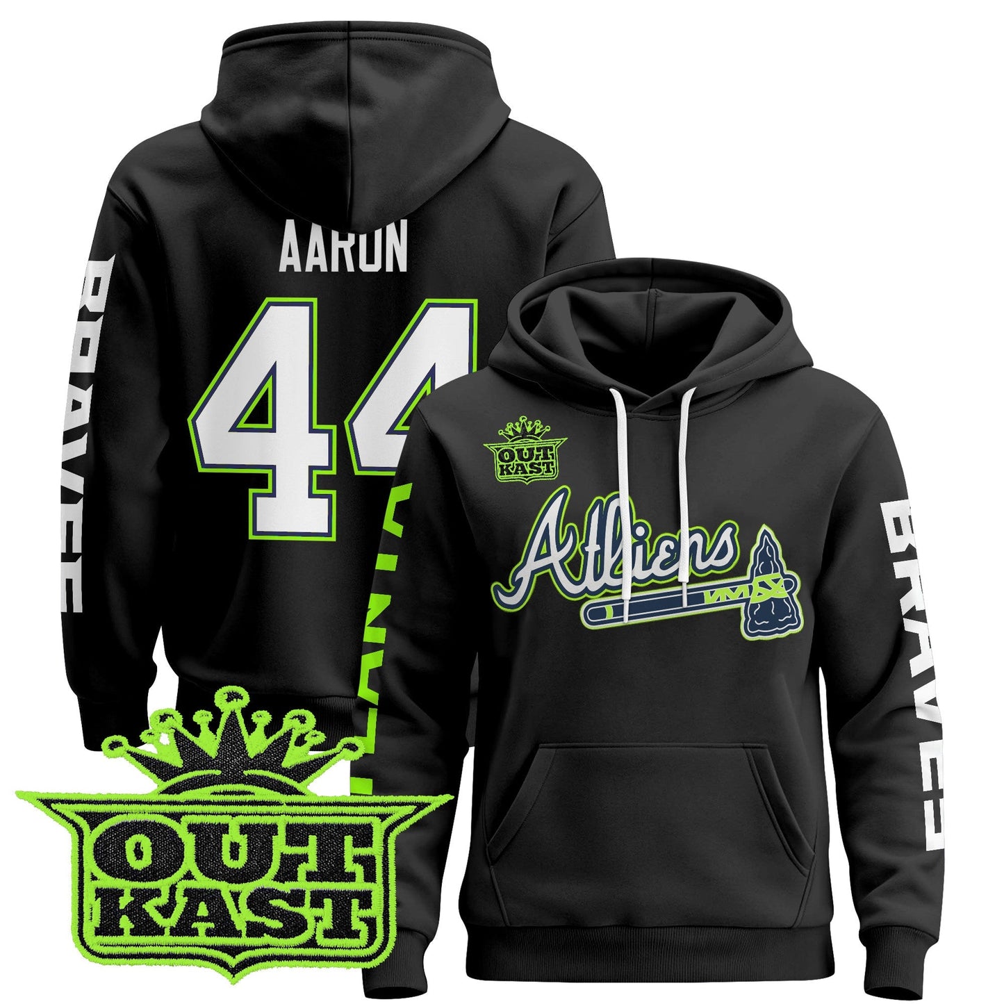 Men's Atlanta Braves 2025 Atliens Pullover Hoodie - All Stitched