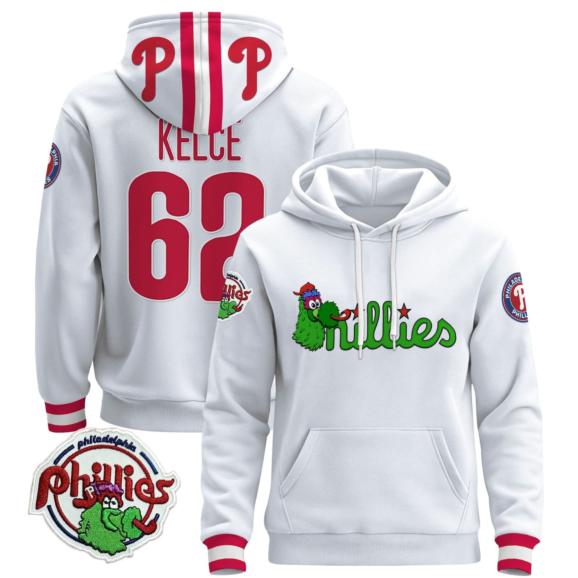 Men's Philadelphia Phillies Phanatic Patch Pullover Hoodie - All Stitched