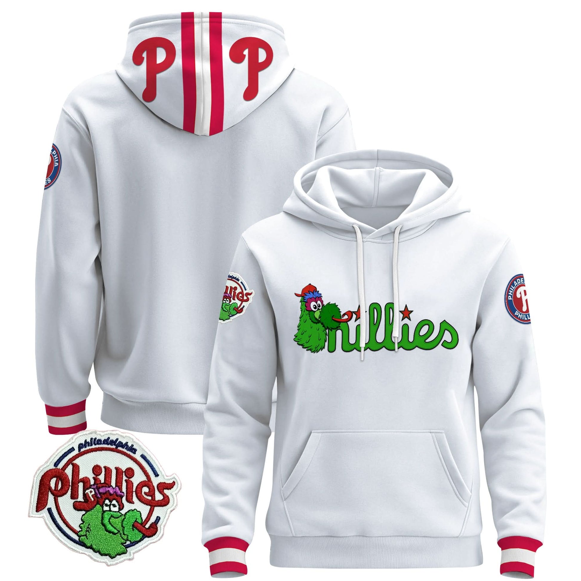 Men's Philadelphia Phillies Phanatic Patch Pullover Hoodie - All Stitched