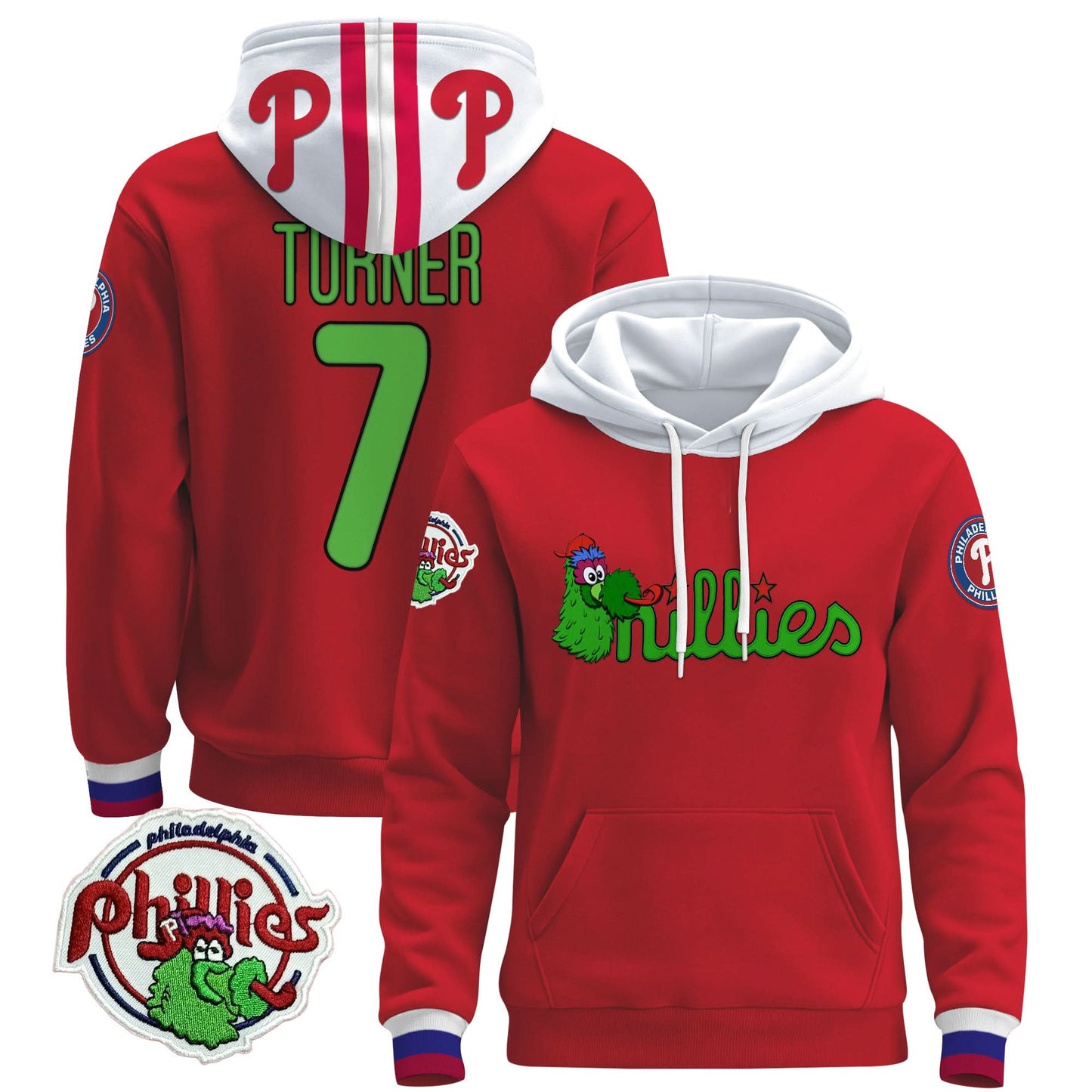 Men's Philadelphia Phillies Phanatic Patch Pullover Hoodie - All Stitched