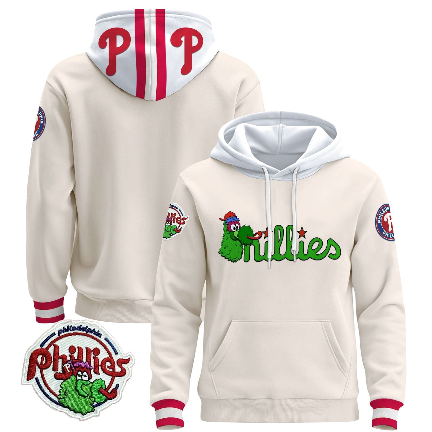 Men's Philadelphia Phillies Phanatic Patch Pullover Hoodie - All Stitched