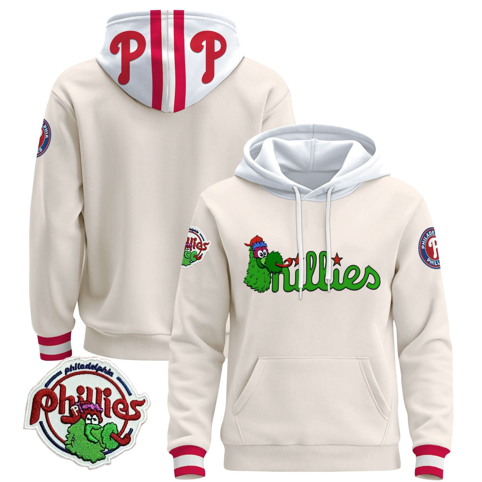 Men's Philadelphia Phillies Phanatic Patch Pullover Hoodie - All Stitched