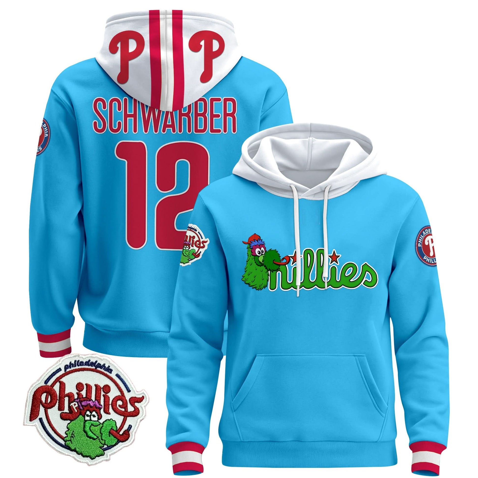 Men's Philadelphia Phillies Phanatic Patch Pullover Hoodie - All Stitched