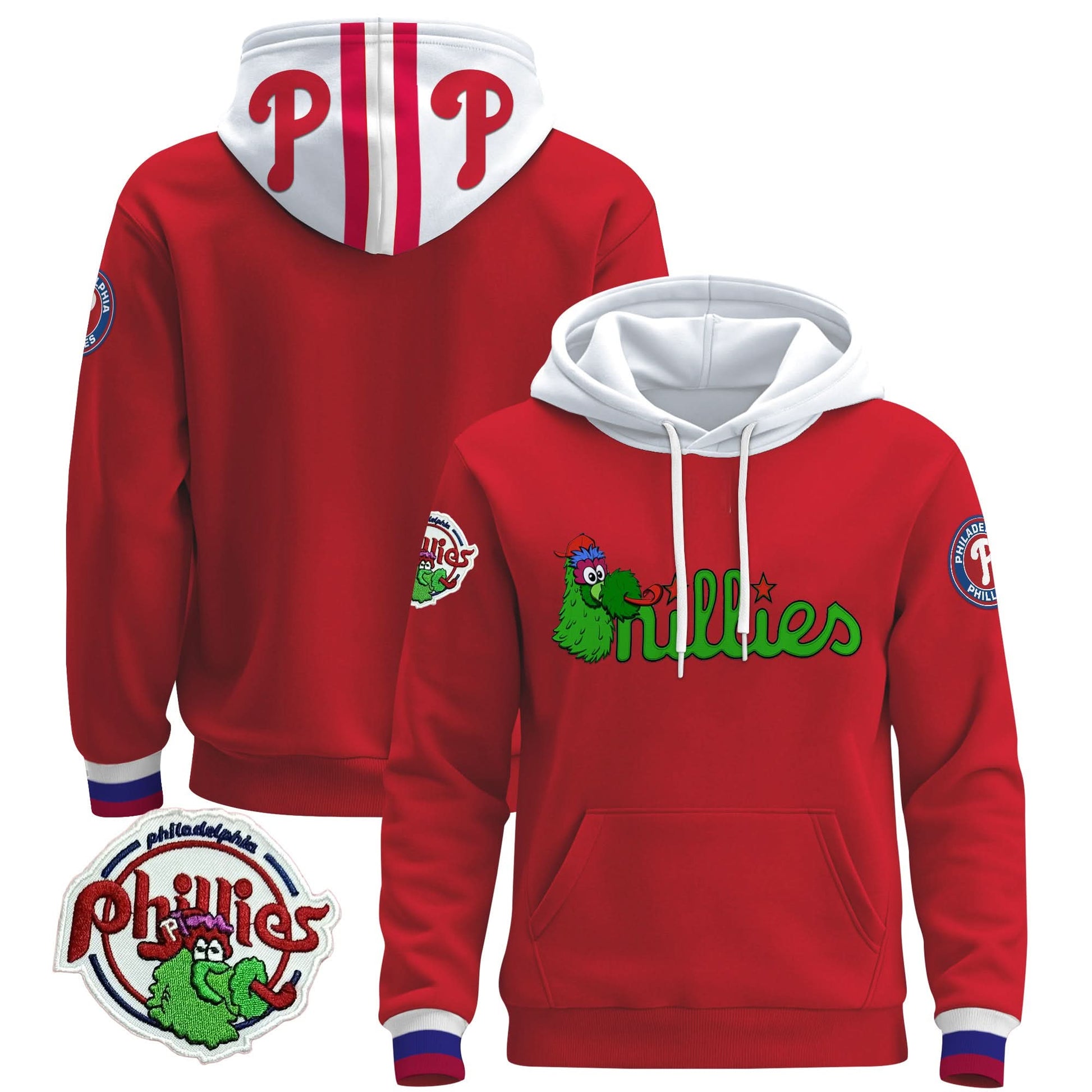 Men's Philadelphia Phillies Phanatic Patch Pullover Hoodie - All Stitched