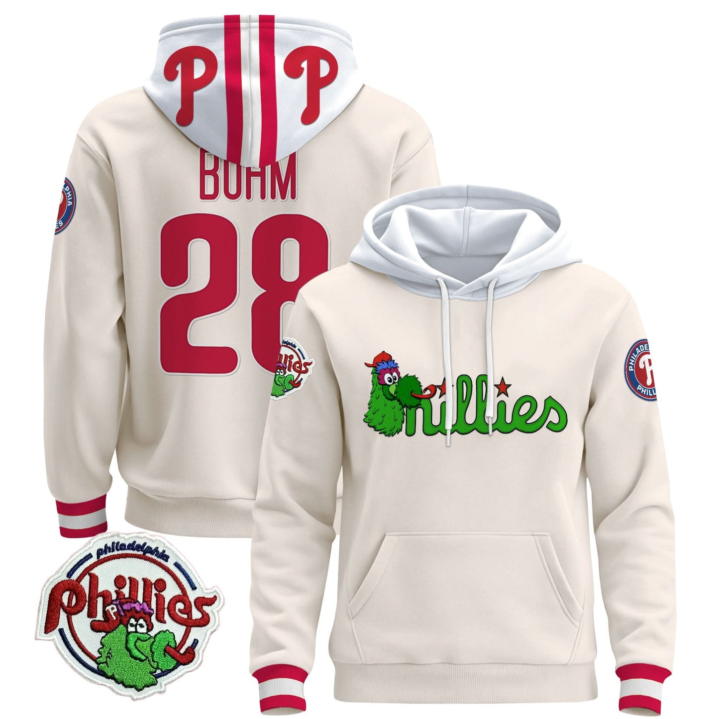 Men's Philadelphia Phillies Phanatic Patch Pullover Hoodie - All Stitched